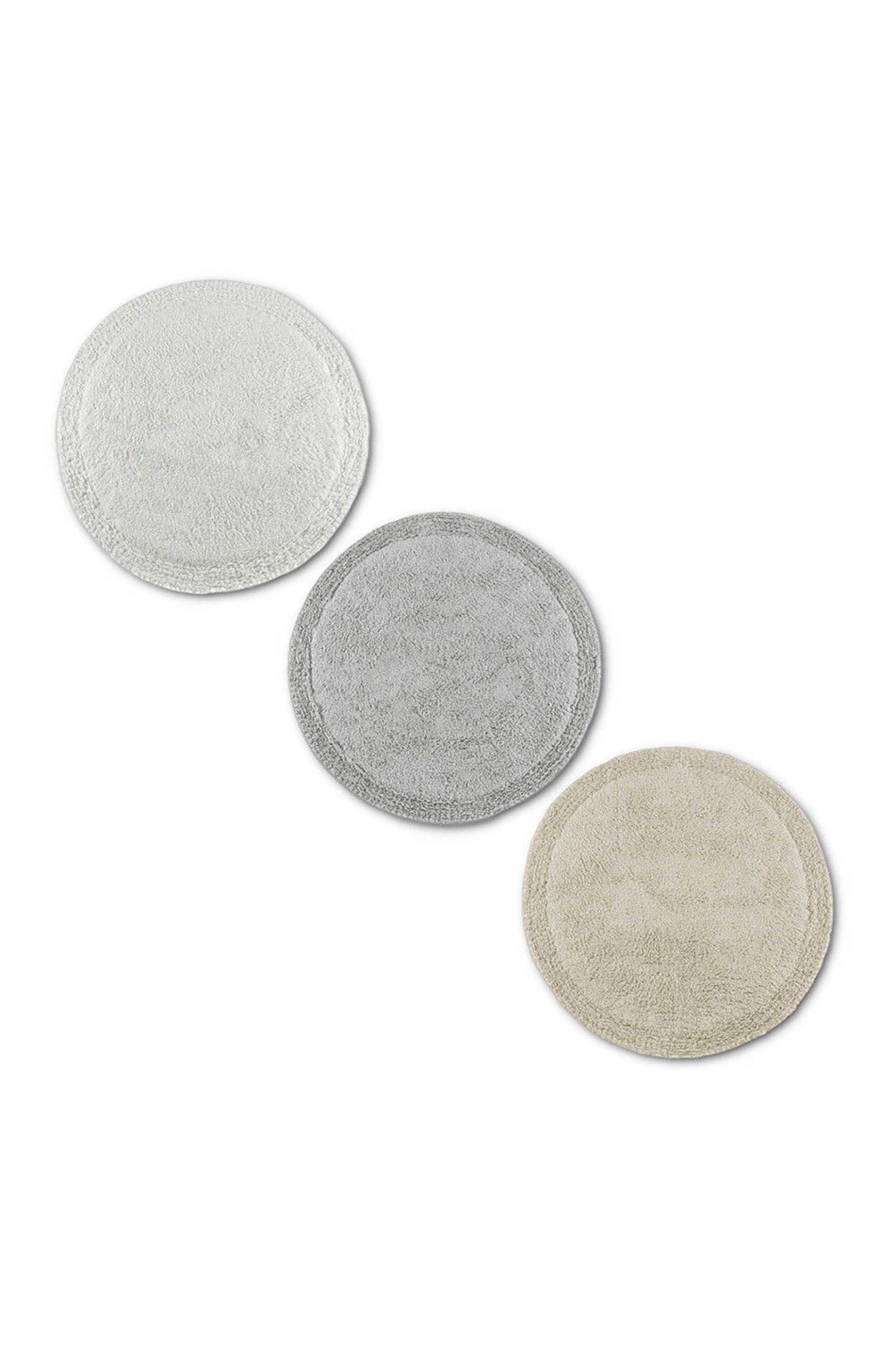 DOWN TOWN Home χαλάκι μπάνιου στρογγυλό μονόχρωμο "Frill Light Grey" 120 cm - 60-0287 φωτογραφία