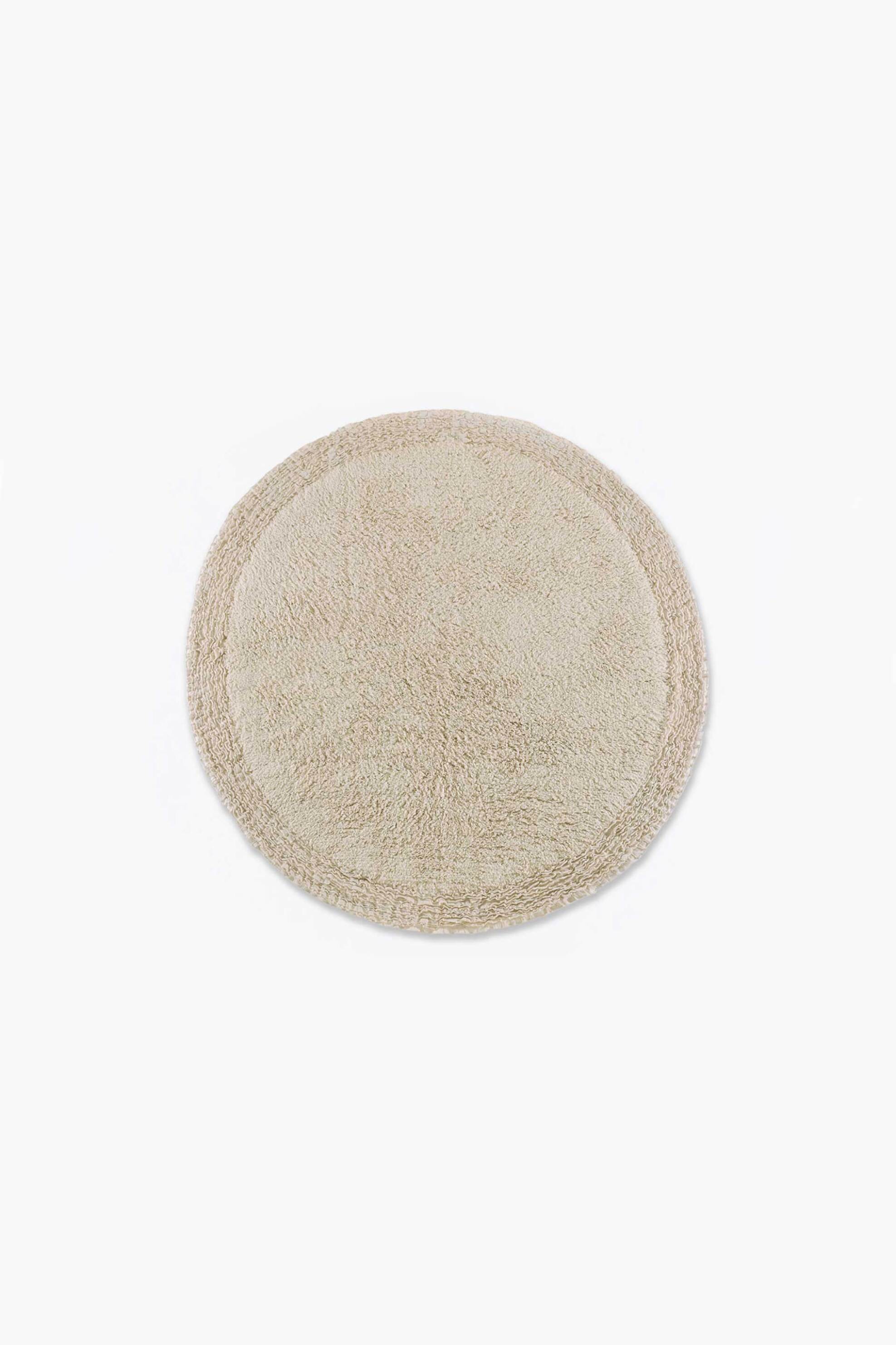 DOWN TOWN HOME DOWN TOWN Home χαλάκι μπάνιου στρογγυλό μονόχρωμο "Frill Light Beige" 120 cm - 60-0289