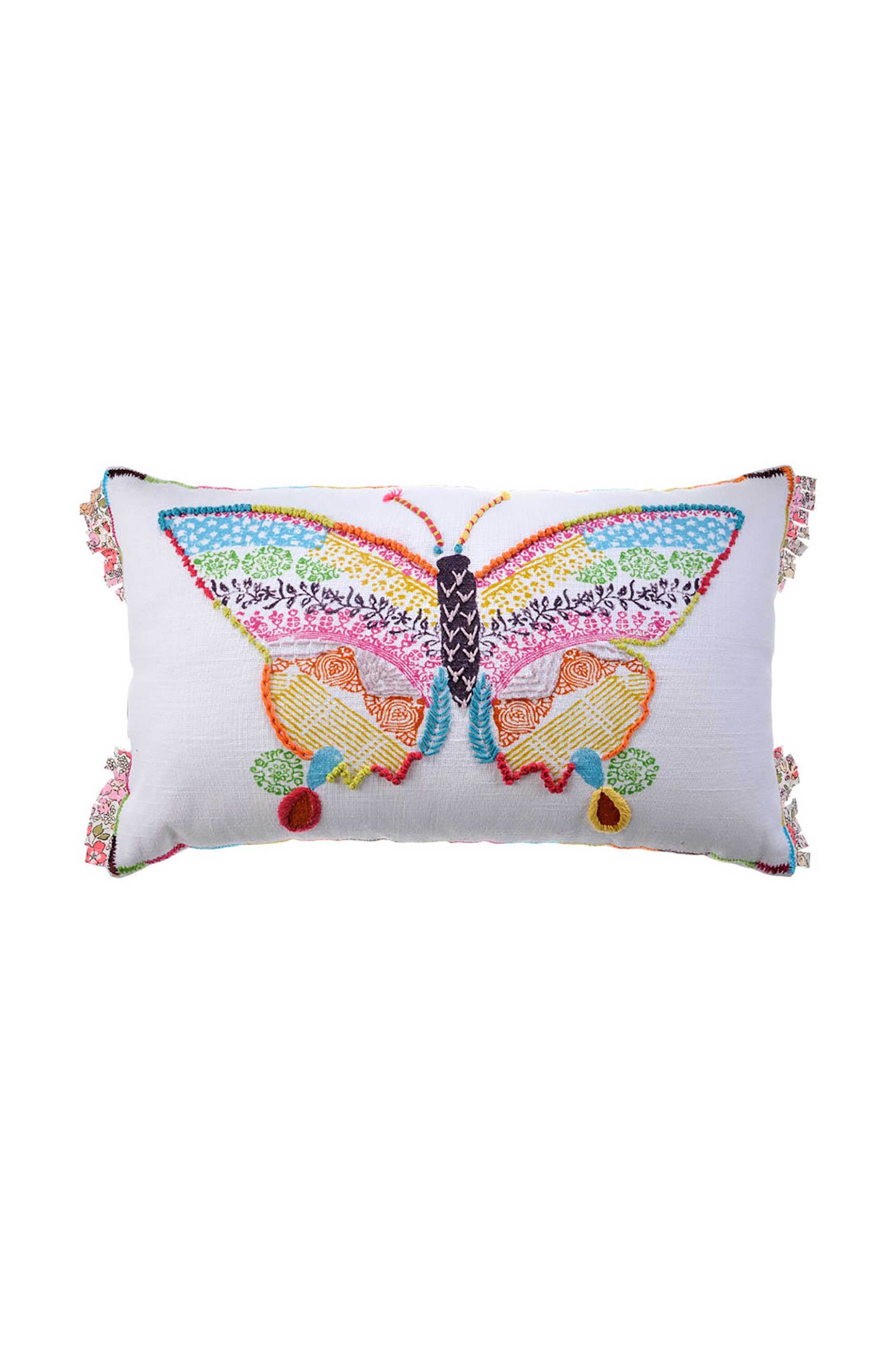 DOWN TOWN HOME DOWN TOWN Home κάλυμμα μαξιλαριού με κέντημα και κρόσια "Butterfly " 30 x 50 cm - 71-0547