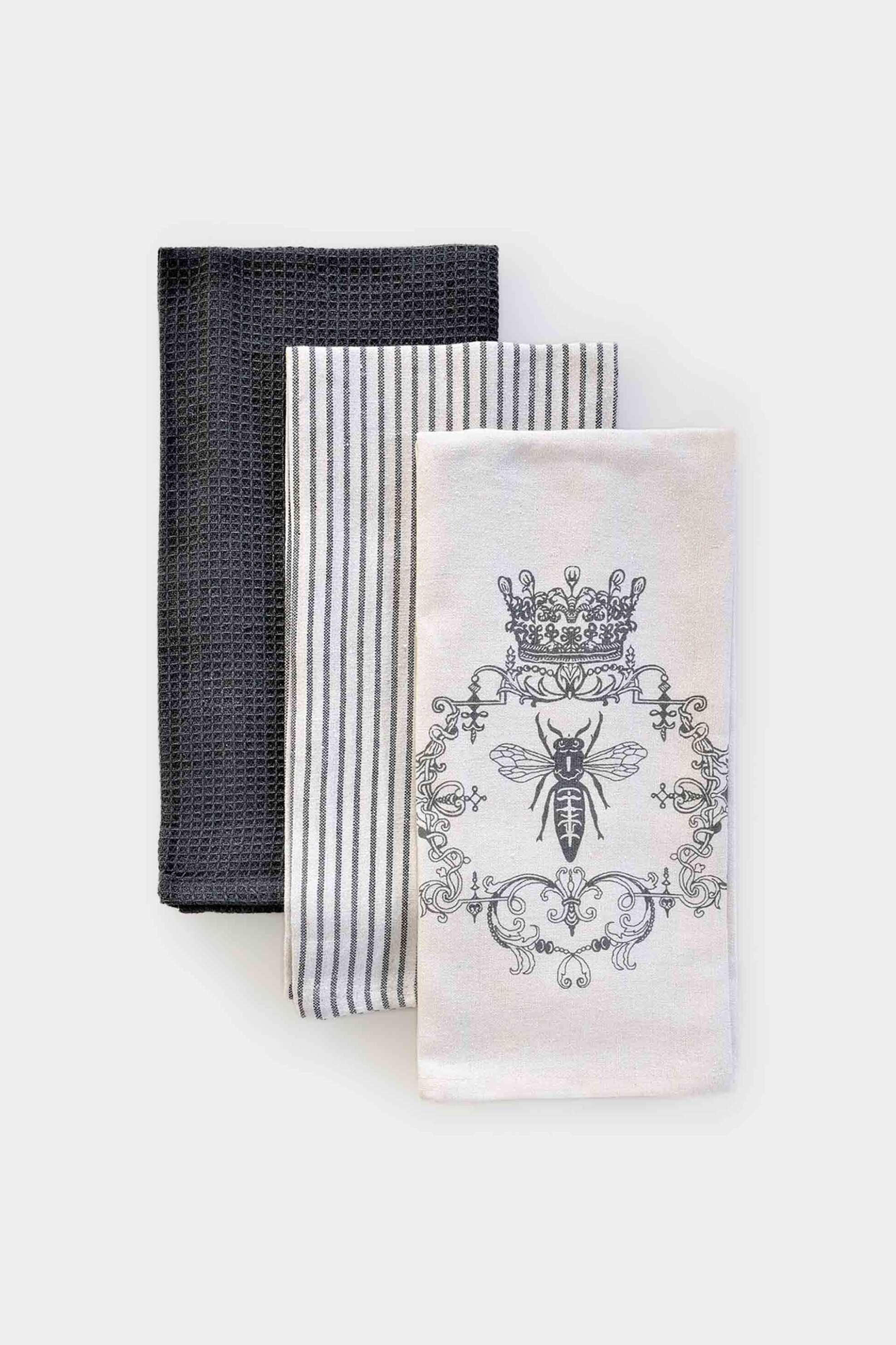 DOWN TOWN Home σετ πετσέτες κουζίνας "4338" 65 x 45 cm (3 τεμάχια) - 18-0363