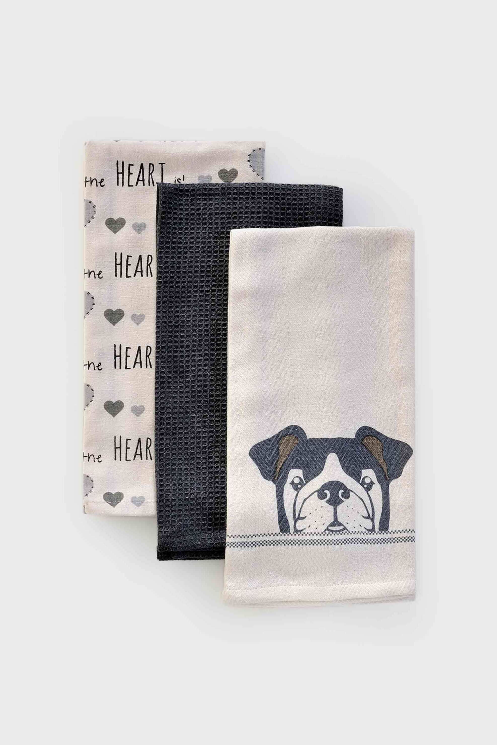 DOWN TOWN Home σετ πετσέτες κουζίνας "4346" 65 x 45 cm (3 τεμάχια) - 18-0371