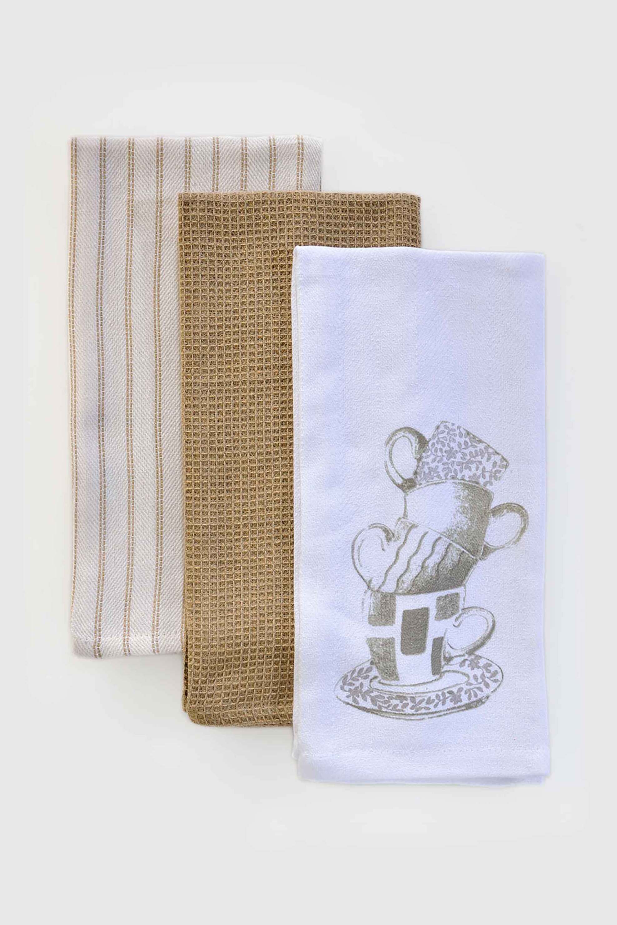 DOWN TOWN Home σετ πετσέτες κουζίνας "18-0372" (3 τεμάχια) - 18-0372