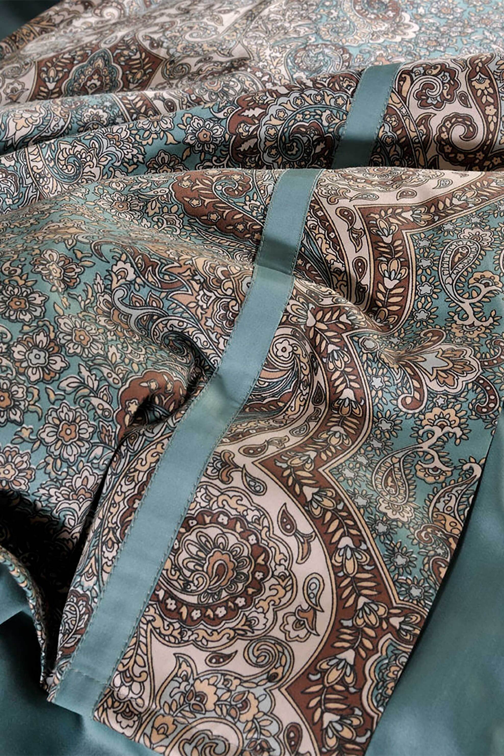 DOWN TOWN Home σετ σεντόνια υπέρδιπλα και μαξιλαροθήκες "833 Bombay Petrol" 250 x 270 cm - 160 x 200 + 35 cm - 2 x 52 x 75 cm - 10-0936 φωτογραφία