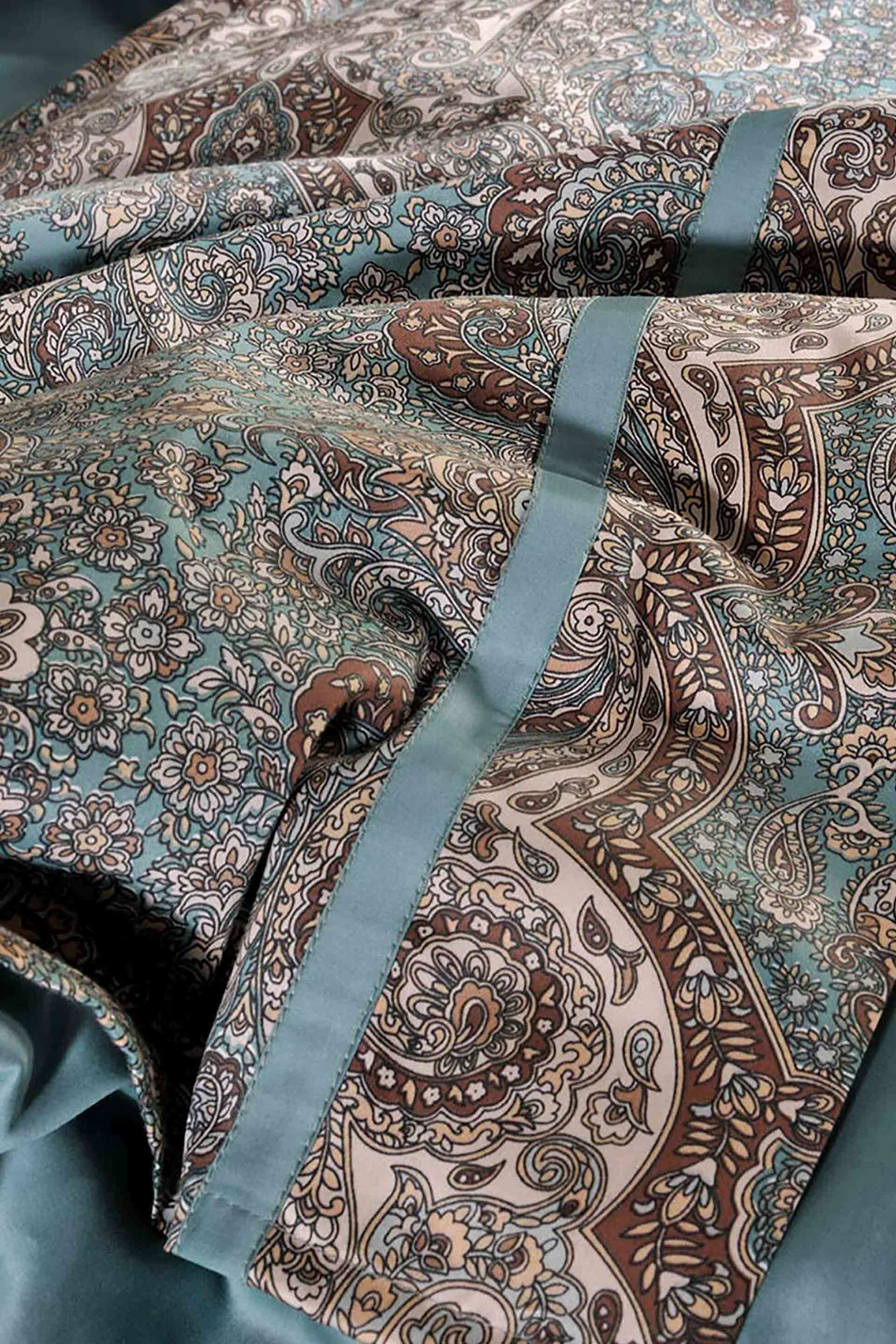 DOWN TOWN Home σετ παπλωματοθήκη υπέρδιπλη και μαξιλαροθήκες εμπριμέ "833 Bombay Petrol" 235 x 245 cm - 2 x 52 χ 75 cm - 12-0448 φωτογραφία