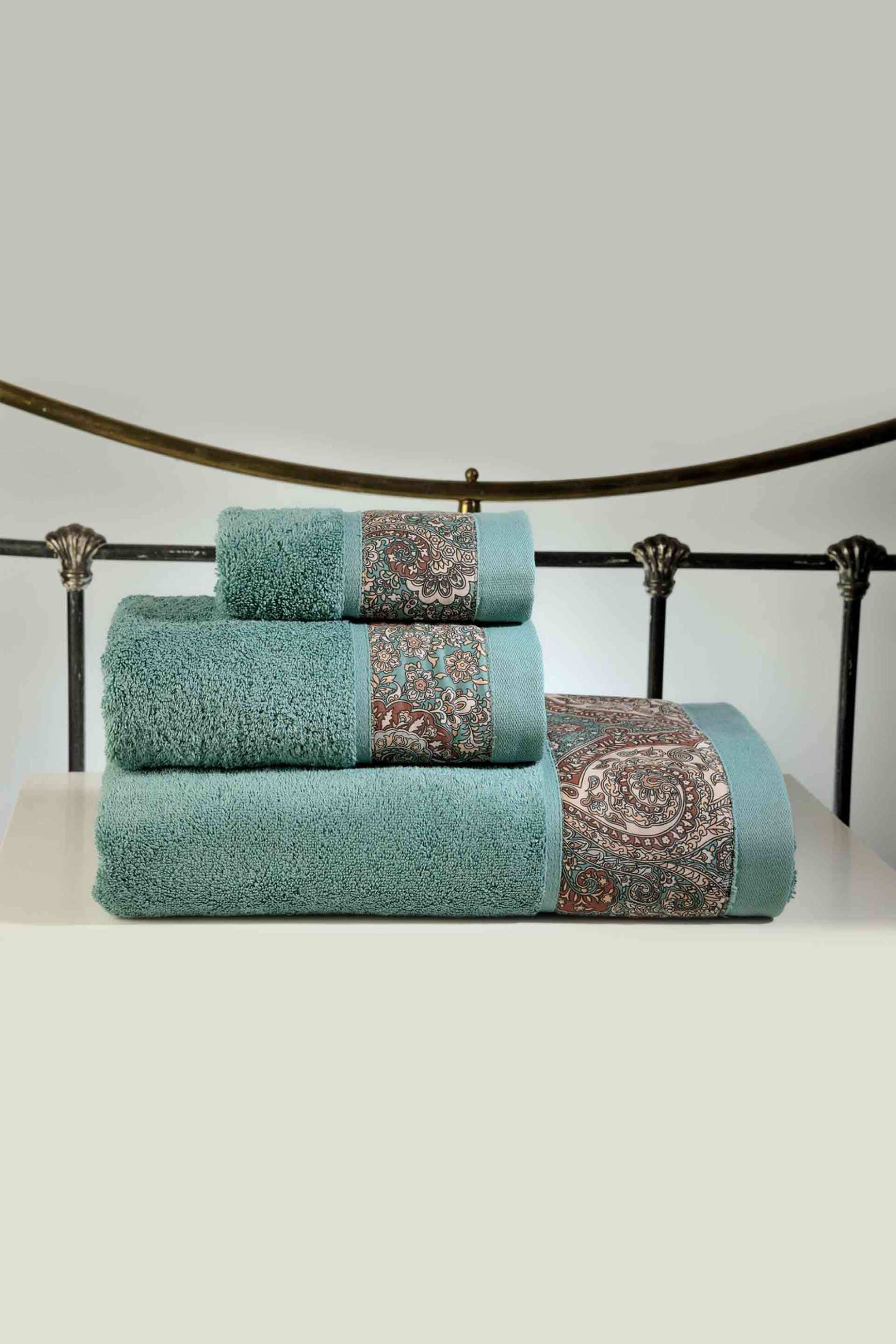 DOWN TOWN Home σετ πετσέτες μπάνιου "Bombay Petrol 833" 30 x 50 cm - 50 x 90 cm - 90 x 150 cm - 61-0997