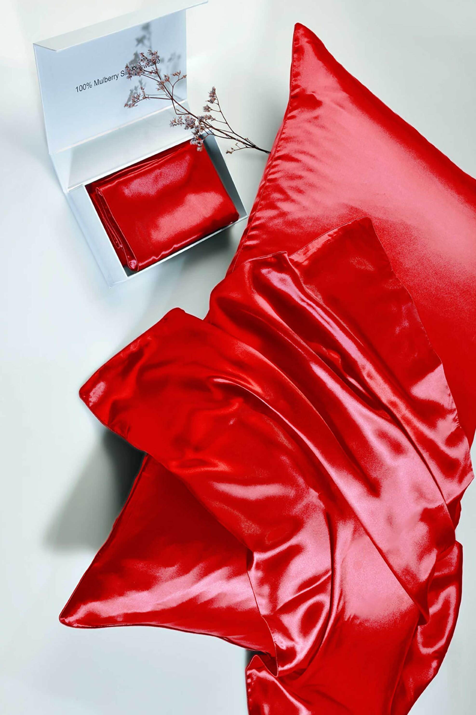 DOWN TOWN Home μεταξωτή μαξιλαροθήκη μονόχρωμη "Red" 50 x 76 cm - 41-1089