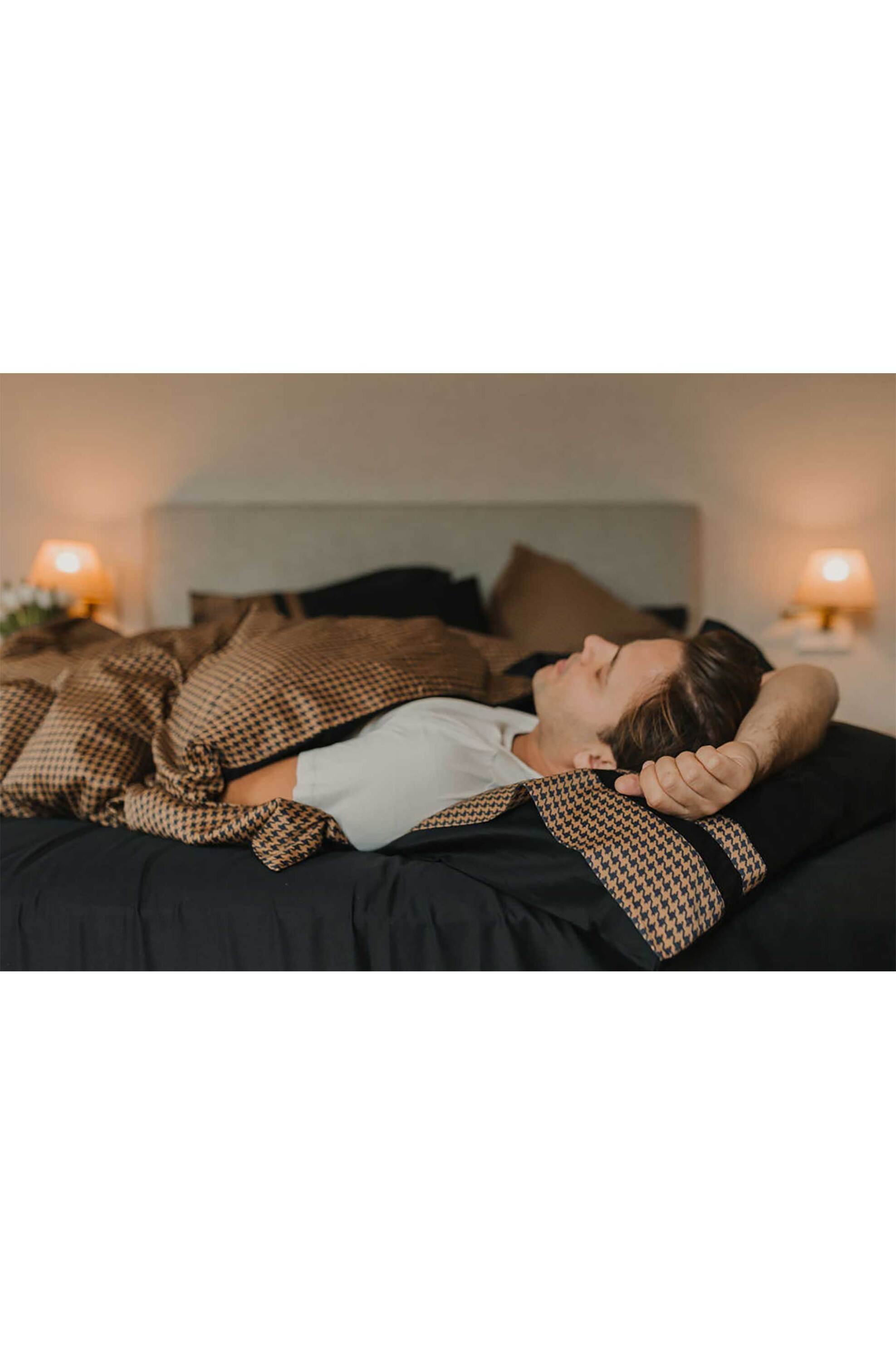 DOWN TOWN Home σετ παπλωματοθήκη υπέρδιπλη με μαξιλαροθήκες "827 Pied De Poule Black" (3 τεμάχια) - 12-0468 φωτογραφία