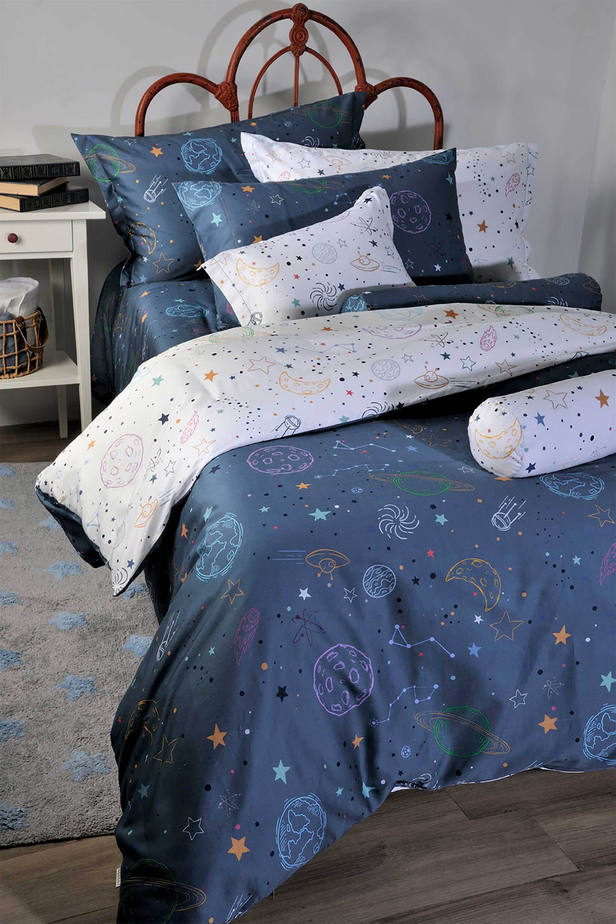 DOWN TOWN Home σετ σεντόνια μονά και μαξιλαροθήκη "822 Space" (3 τεμάχια) - 11-0536