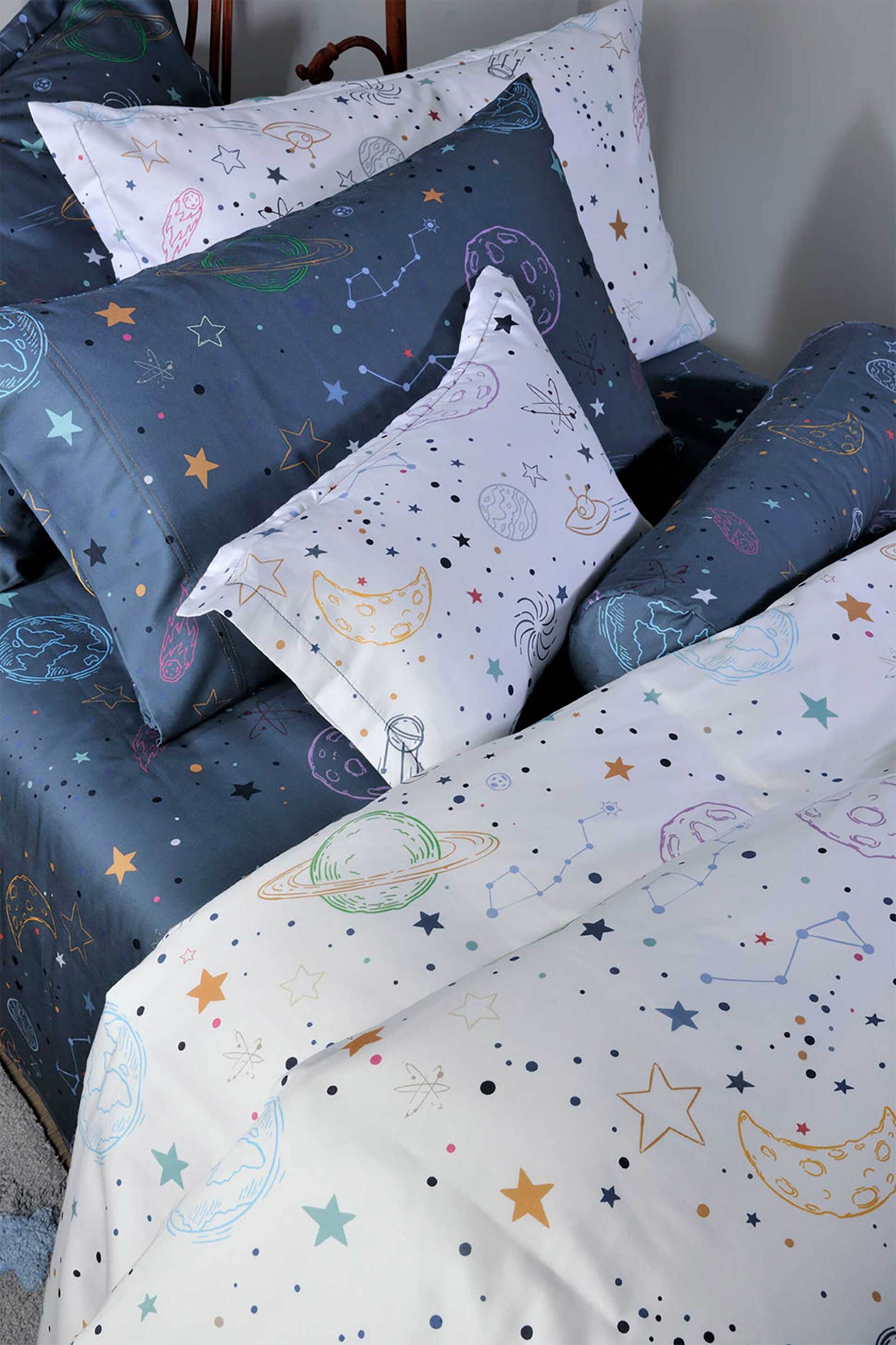 DOWN TOWN Home σετ σεντόνια μονά και μαξιλαροθήκη "822 Space" (3 τεμάχια) - 11-0536 φωτογραφία