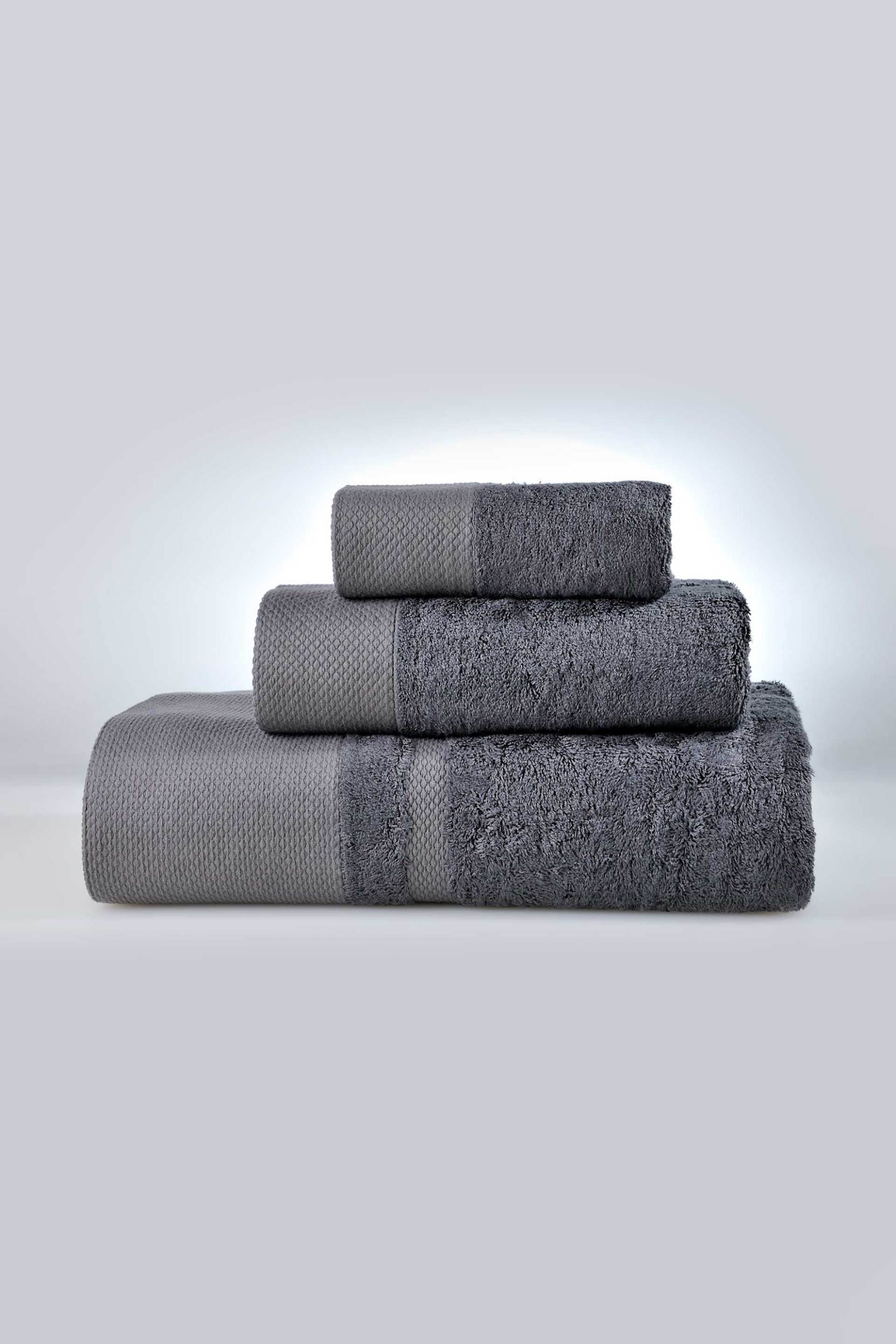 DOWN TOWN HOME DOWN TOWN Home σετ πετσέτες μπάνιου "New Rosa Dark Grey" (3 τεμάχια) - 61-1021