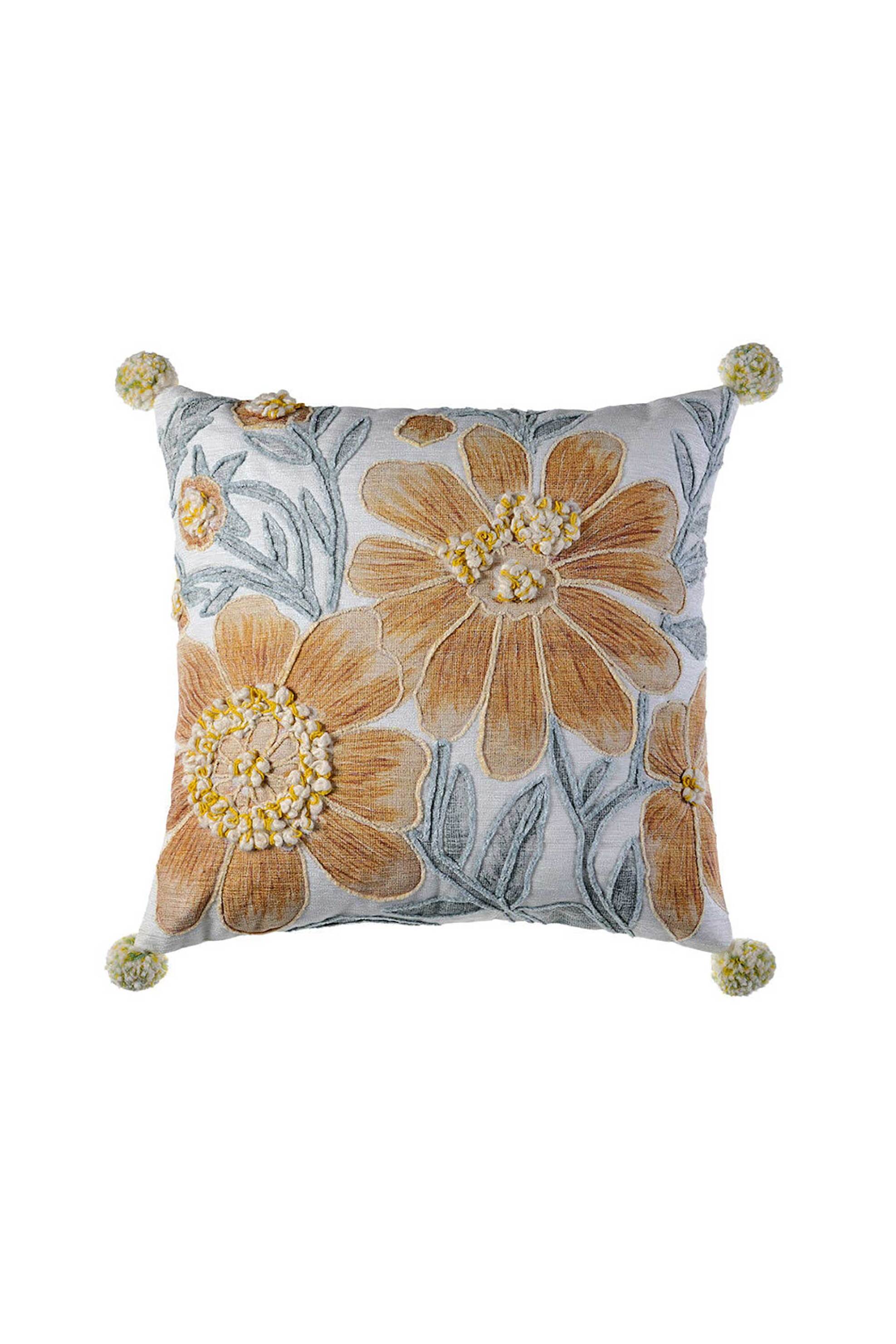 DOWN TOWN HOME DOWN TOWN Home διακοσμητική μαξιλαροθήκη "Beige Flower" 45 x 45 cm - 71-0595