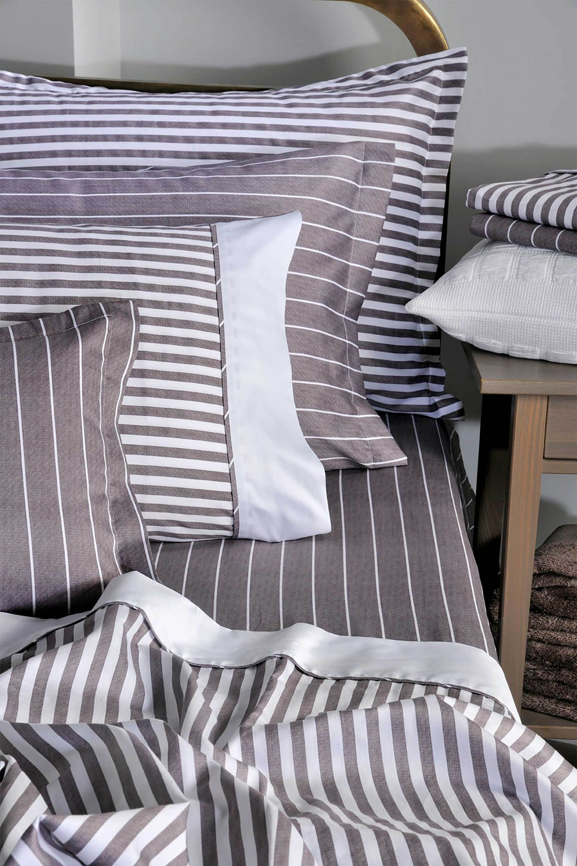 DOWN TOWN Home σετ σεντόνια μονά με μαξιλαροθήκες "852 Elvira Stripe" (3 τεμάχια) - 11-0561