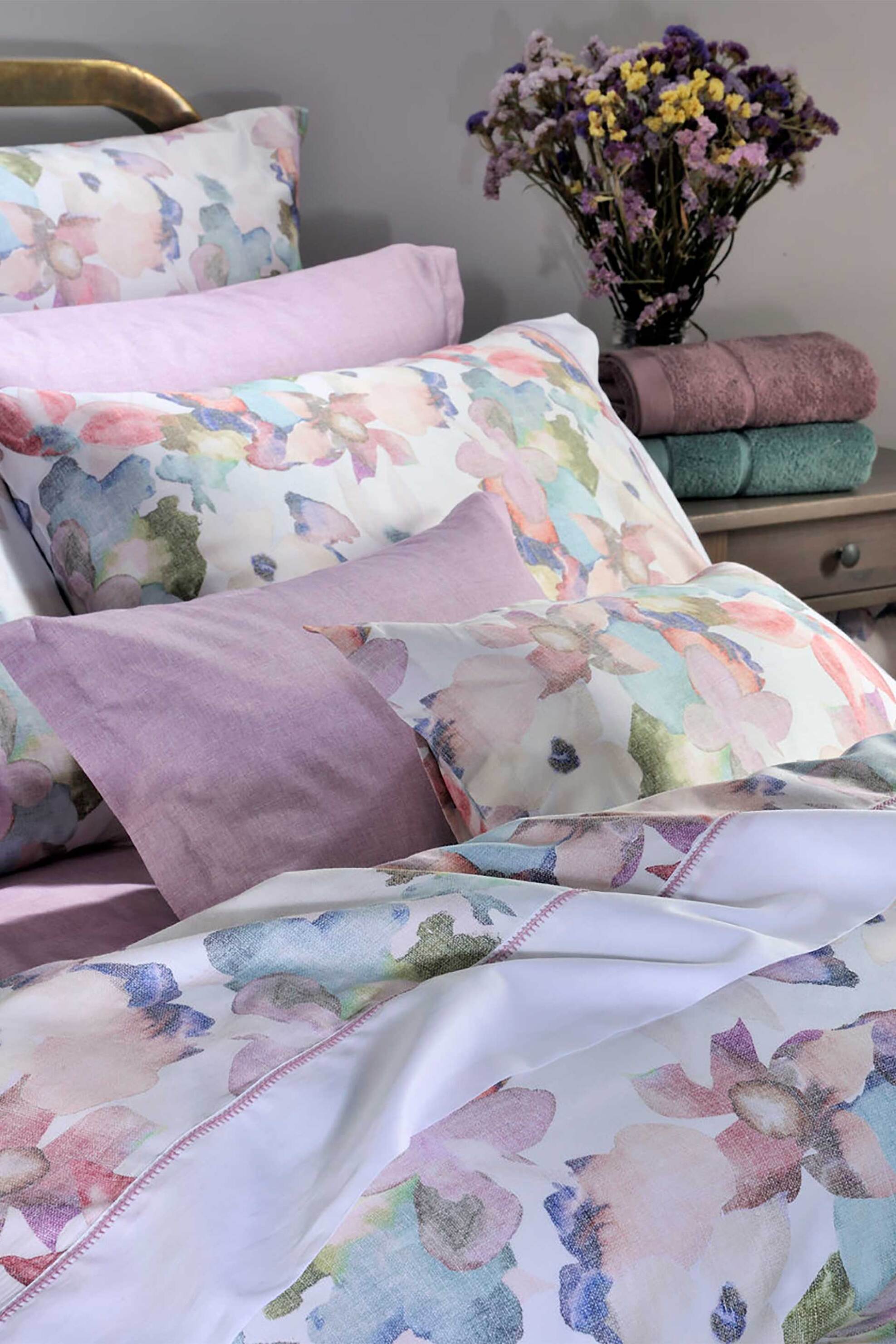 DOWN TOWN HOME DOWN TOWN Home σετ σεντόνια υπέρδιπλα με μαξιλαροθήκες "860 Art Flower" (4 τεμάχια) - 10-1026