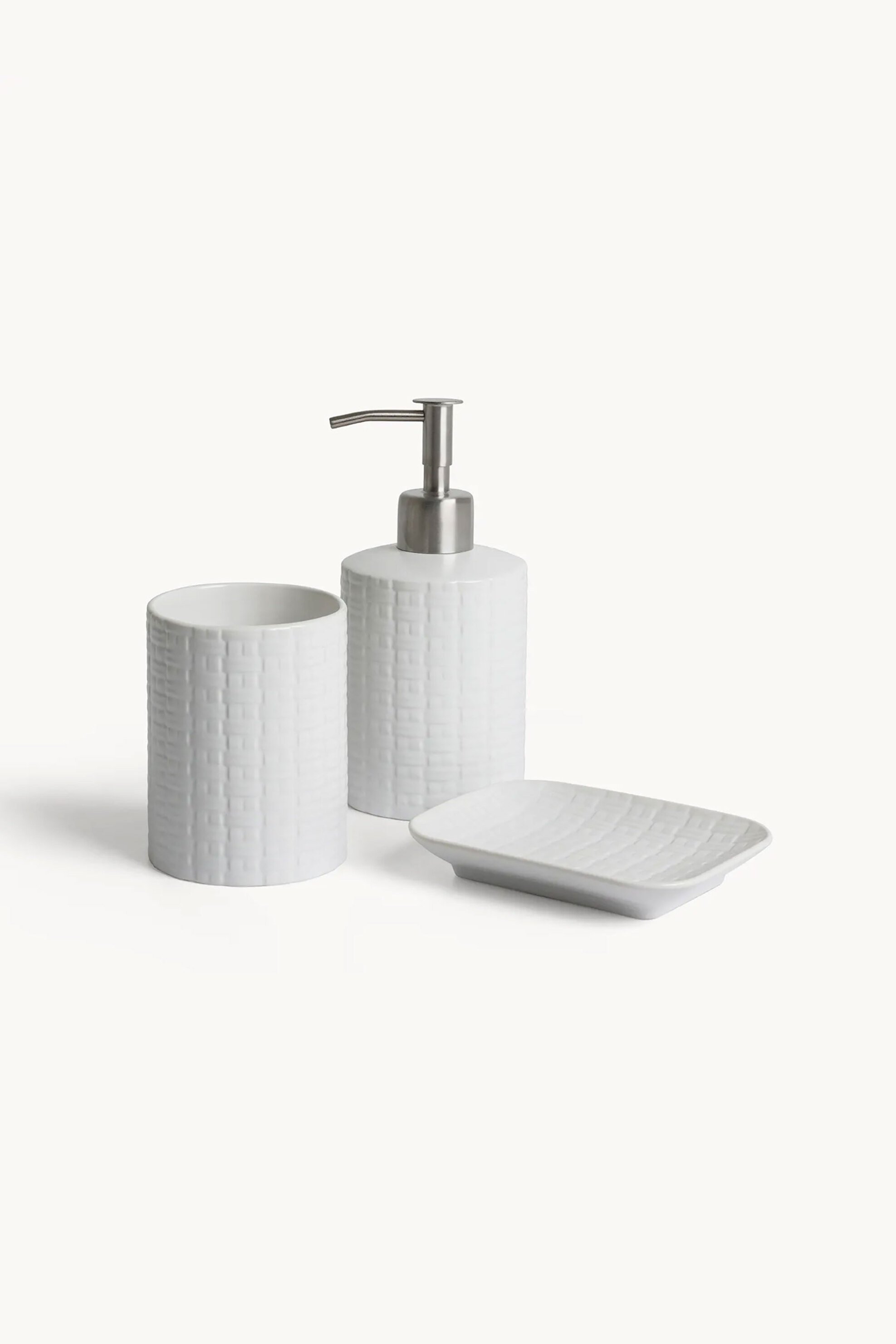Coincasa σετ κεραμικά αξεσουάρ μπάνιου (3 τεμάχια) - 007468168 Λευκό