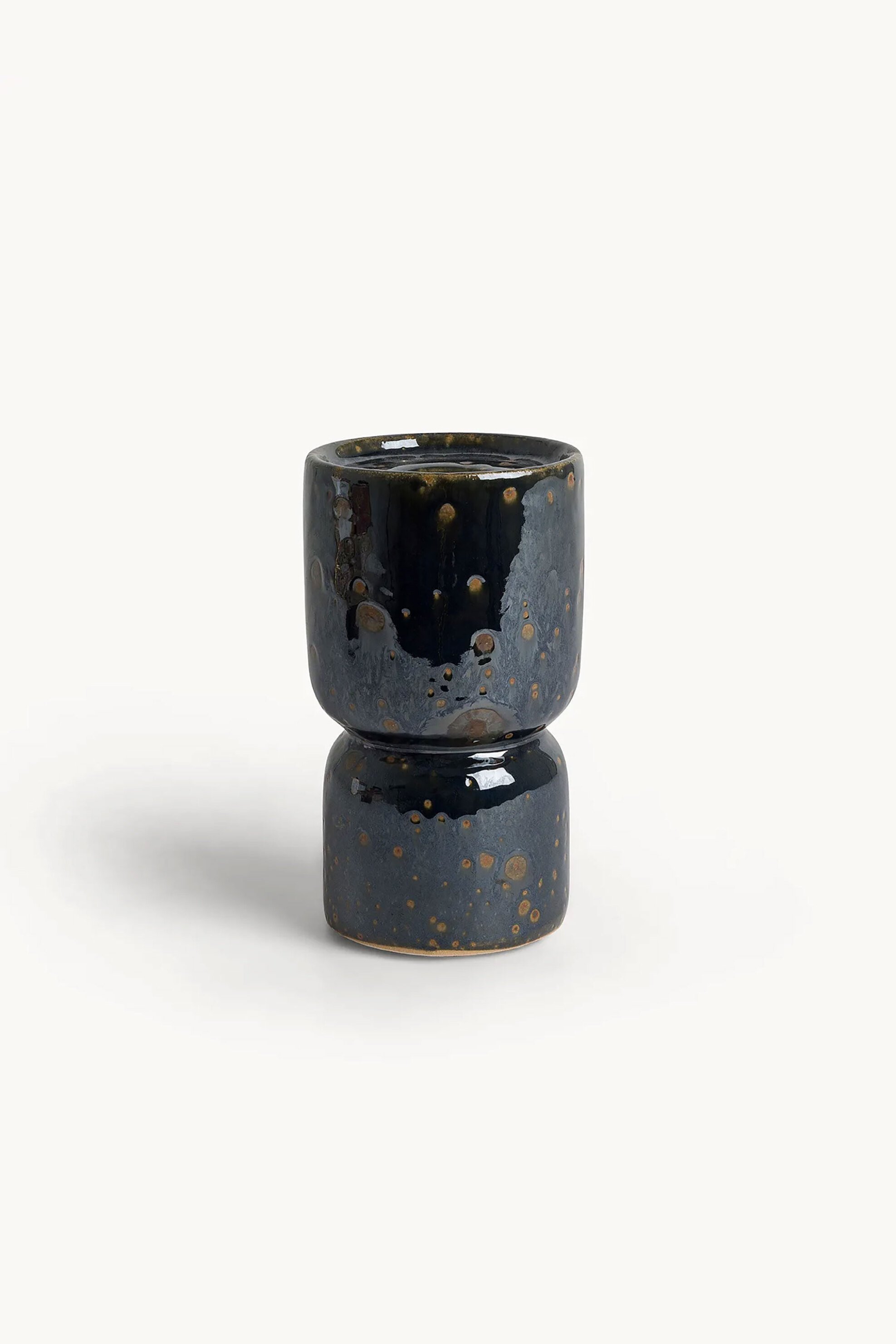 Coincasa κεραμικό χειροποίητο κηροπήγιο 21 cm - 007477164 Μπλε Σκούρο