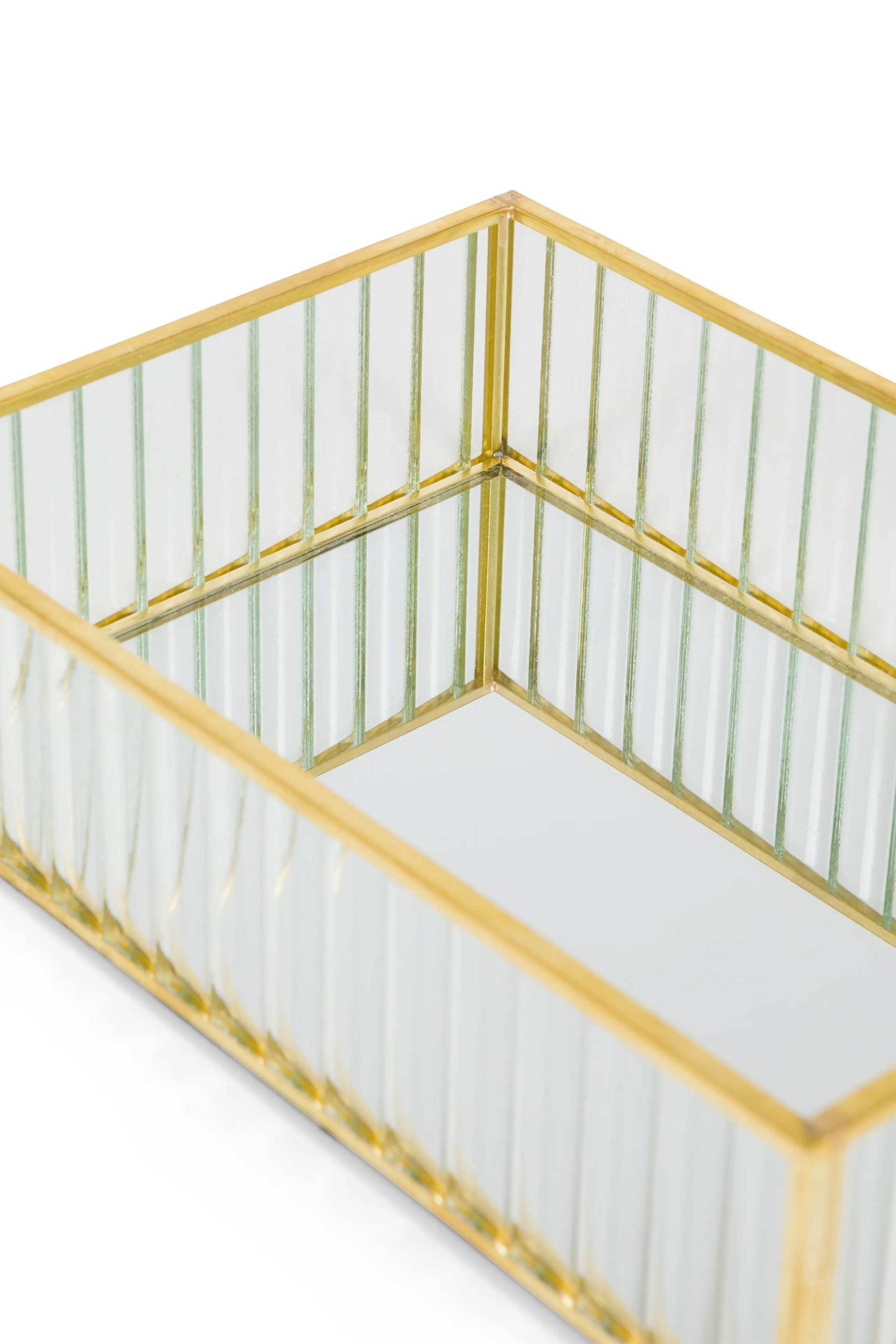 Coincasa γυάλινος δίσκος με χρυσές λεπτομέρειες 5 x 20 x 14 cm - 007406831 Διάφανο φωτογραφία