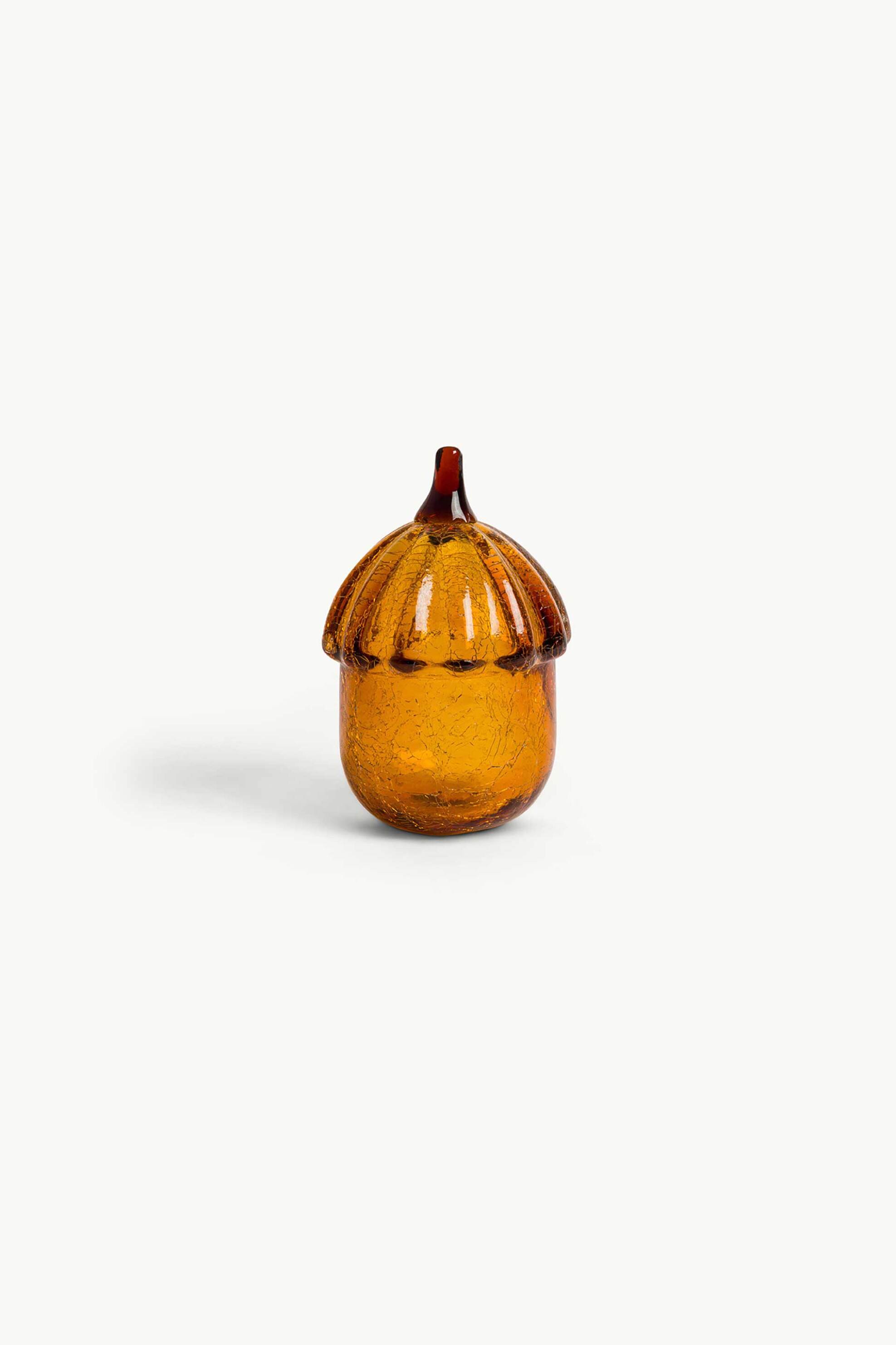 Coincasa διακοσμητικό γυάλινο βελανίδι 14 cm - 007492924 Πορτοκαλί