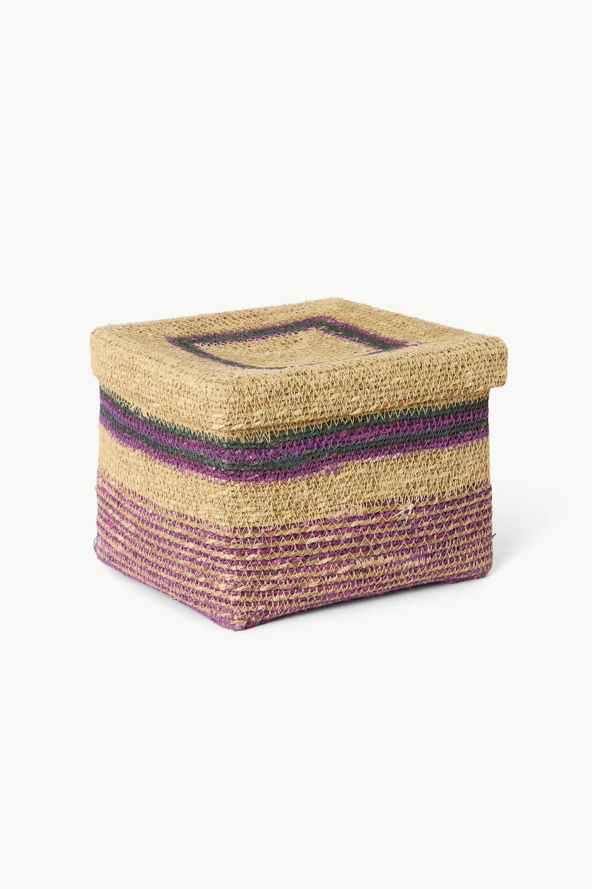 Coincasa διακοσμητικό καλάθι με καπάκι 22 x 22 x 16 cm - 006813867 Μπεζ