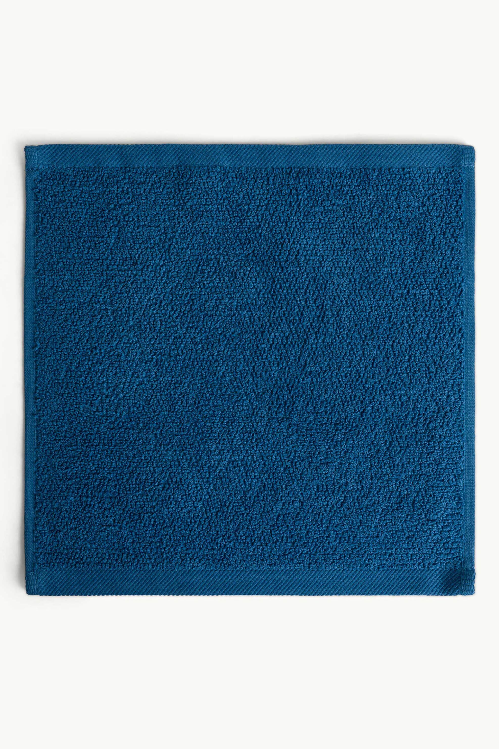 Coincasa σετ βαμβακερές πετσέτες μονόχρωμες με καλάθι αποθήκευσης 30 x 30 cm (4 τεμάχια) - 007479115 Μπλε φωτογραφία