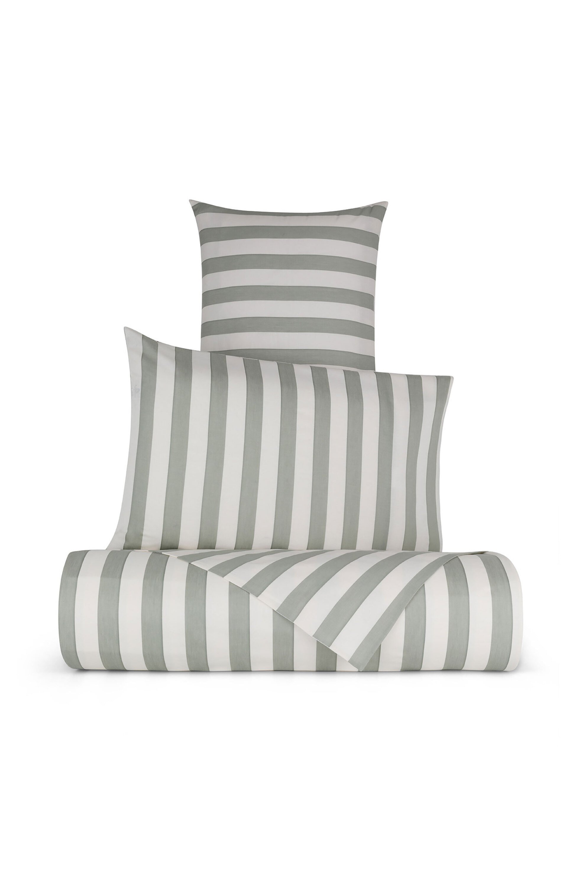 COINCASA Coincasa σετ παπλωματοθήκη διπλή και μαξιλαροθήκες με ριγέ σχέδιο 240 x 220 cm - 2 x 50 x 80 cm - 007354361 Λαδί