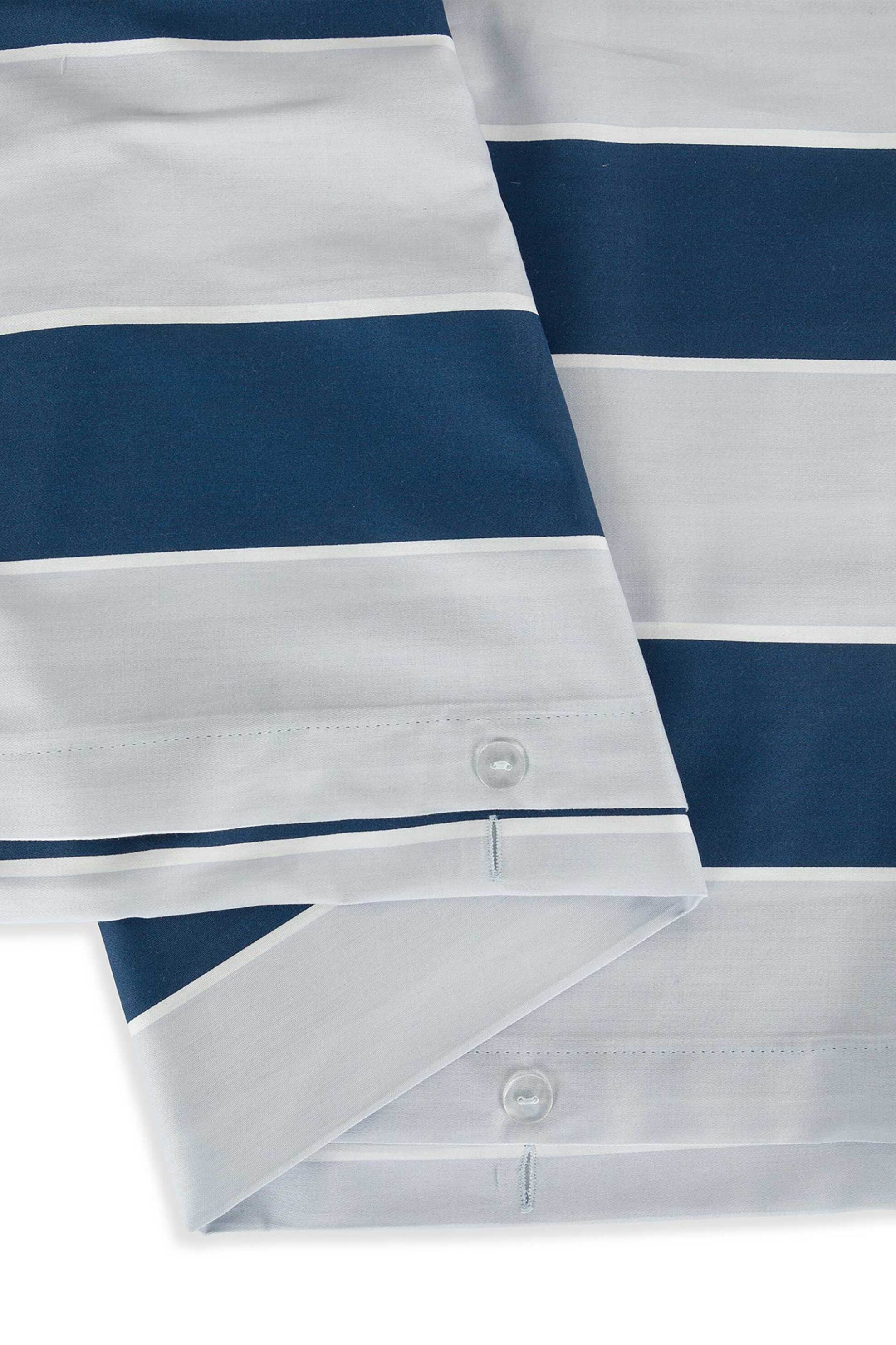 Coincasa πάπλωμα σατέν διπλό με ριγέ σχέδιο 220 x 240 cm - 007404870 Λευκό - Μπλε φωτογραφία