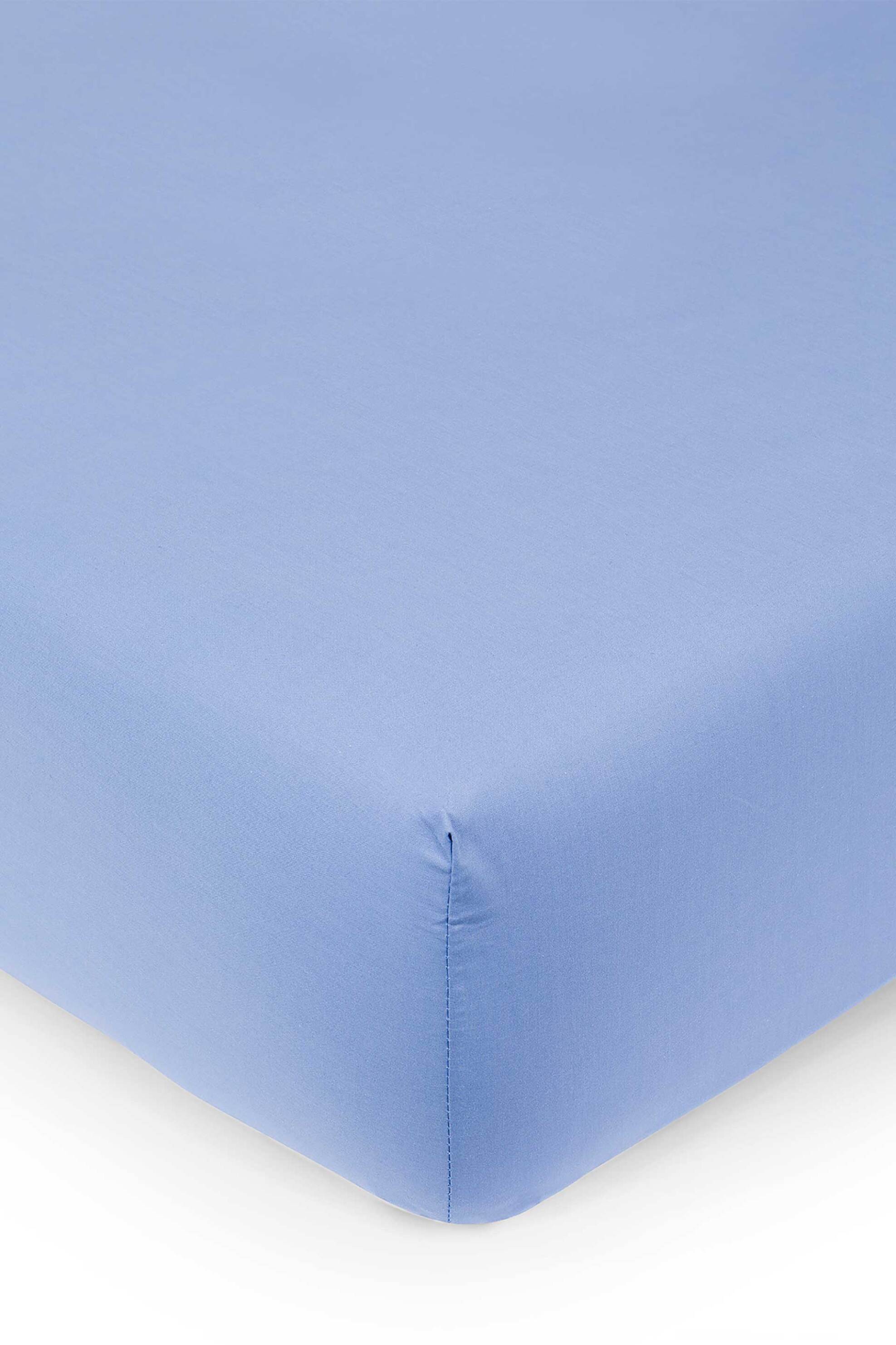 Coincasa σεντόνι διπλό βαμβακερό με λάστιχο μονόχρωμο 200 x 160 + 30 cm "Zefiro" - 007404303 Μπλε