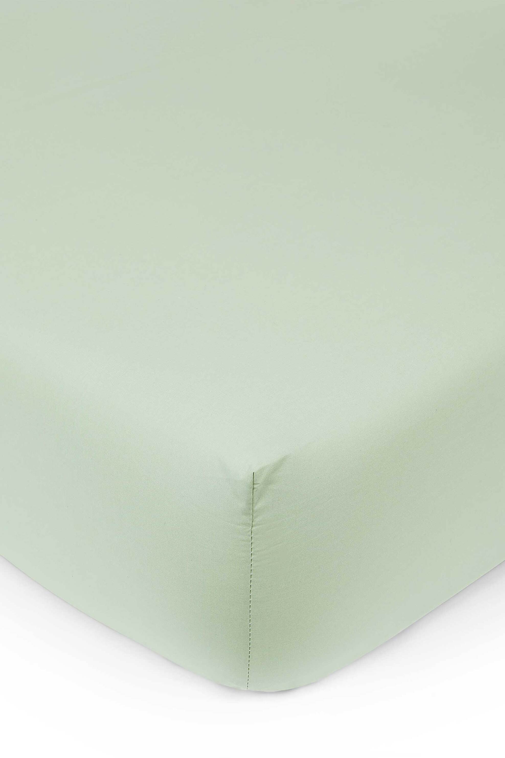 Coincasa σεντόνι διπλό βαμβακερό με λάστιχο μονόχρωμο 200 x 160 + 30 cm "Zefiro" - 007404305 Πράσινο Μέντας