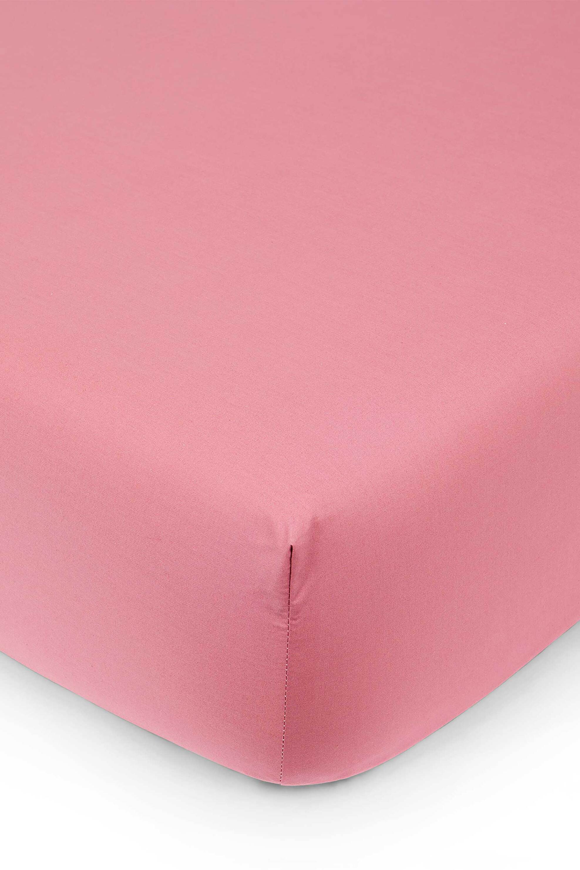 Coincasa σεντόνι διπλό βαμβακερό με λάστιχο μονόχρωμο 200 x 160 + 30 cm "Zefiro" - 007404307 Ροζ