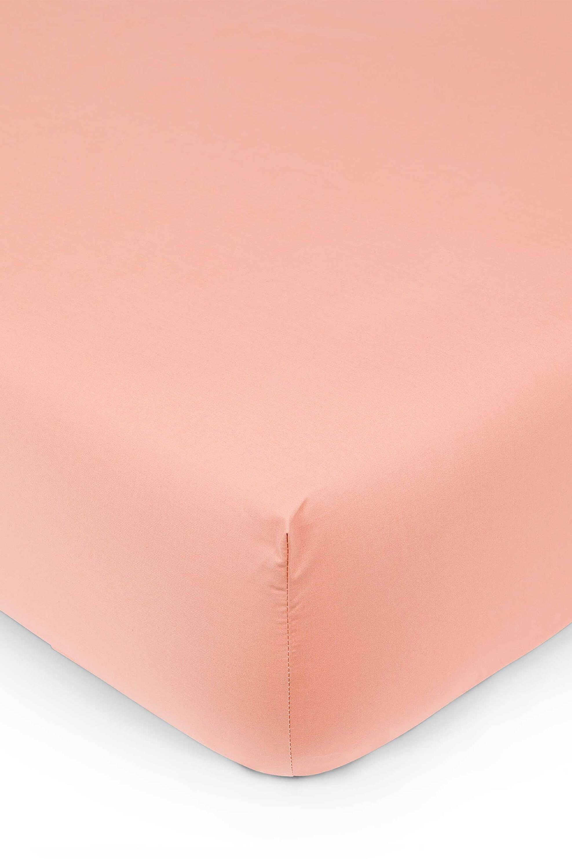 Coincasa σεντόνι διπλό βαμβακερό με λάστιχο μονόχρωμο 200 x 160 + 30 cm "Zefiro" - 007404308 Σομόν