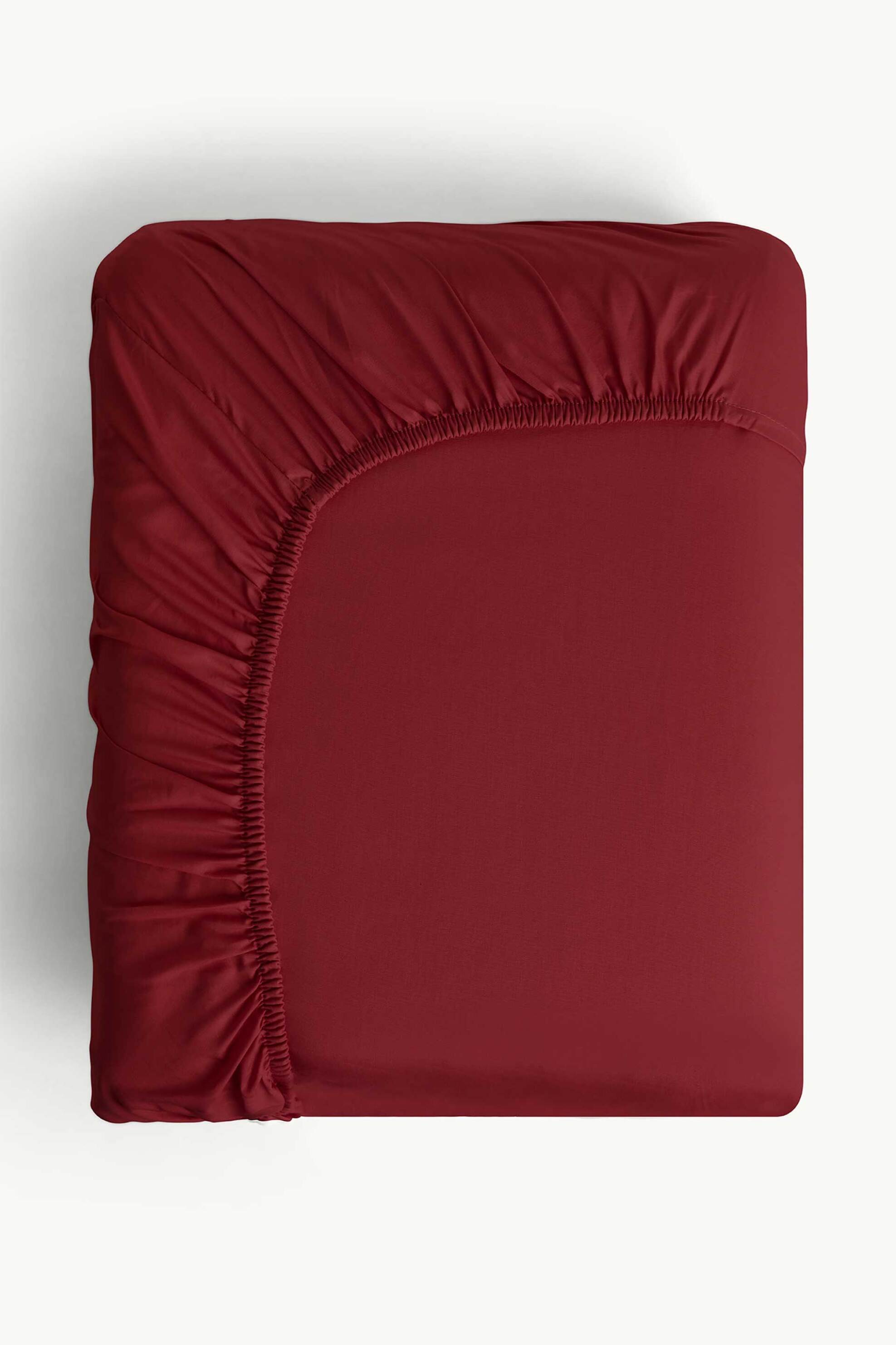 Coincasa σεντόνι διπλό σατέν με ελαστική εφαρμογή μονόχρωμο 200 x 165 cm - 006803151 Μπορντό