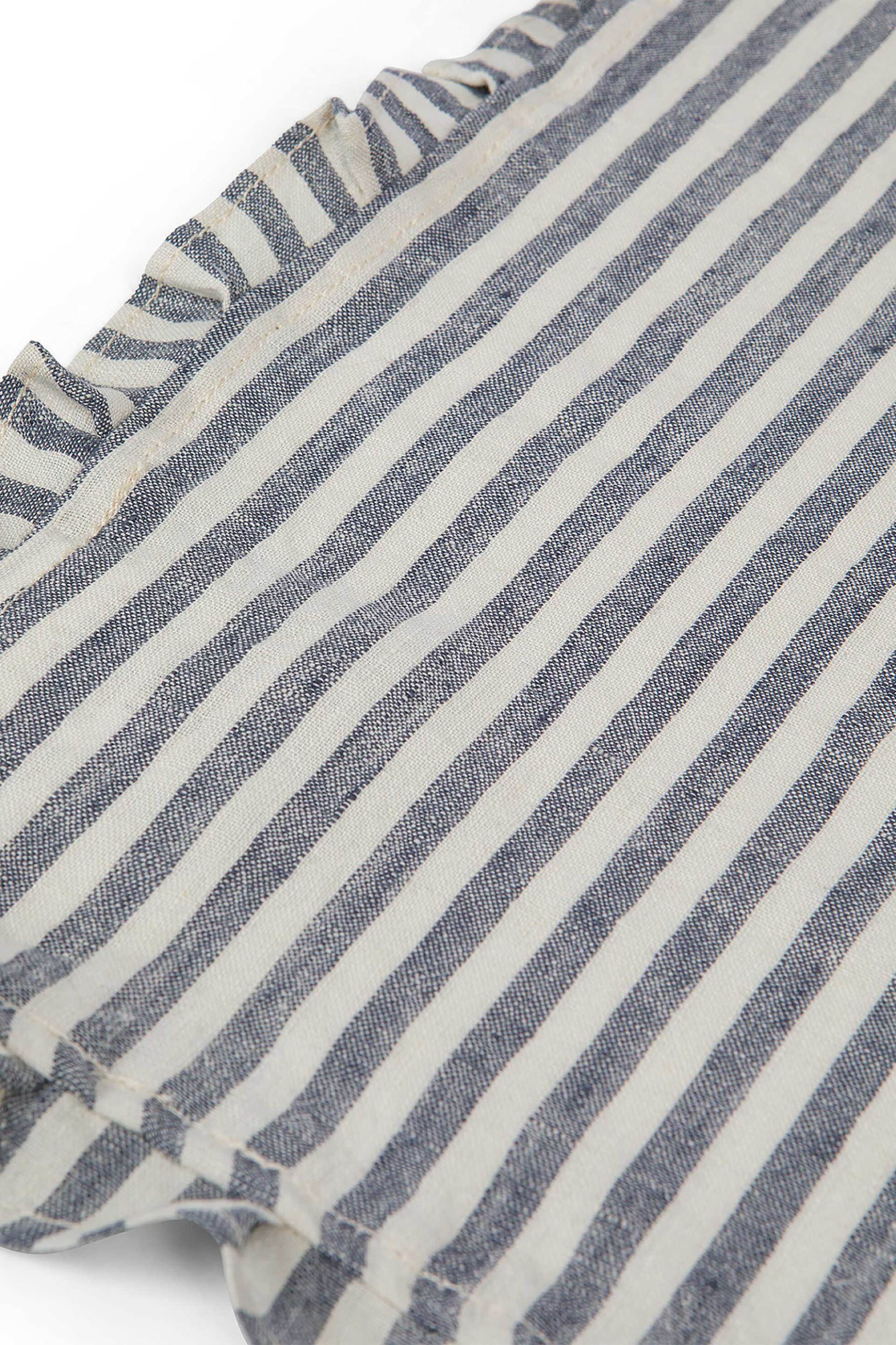 Coincasa σουπλά λινό με ριγέ σχέδιο και βολάν περιμετρικά 50 x 35 cm - 007354682 Μπλε φωτογραφία