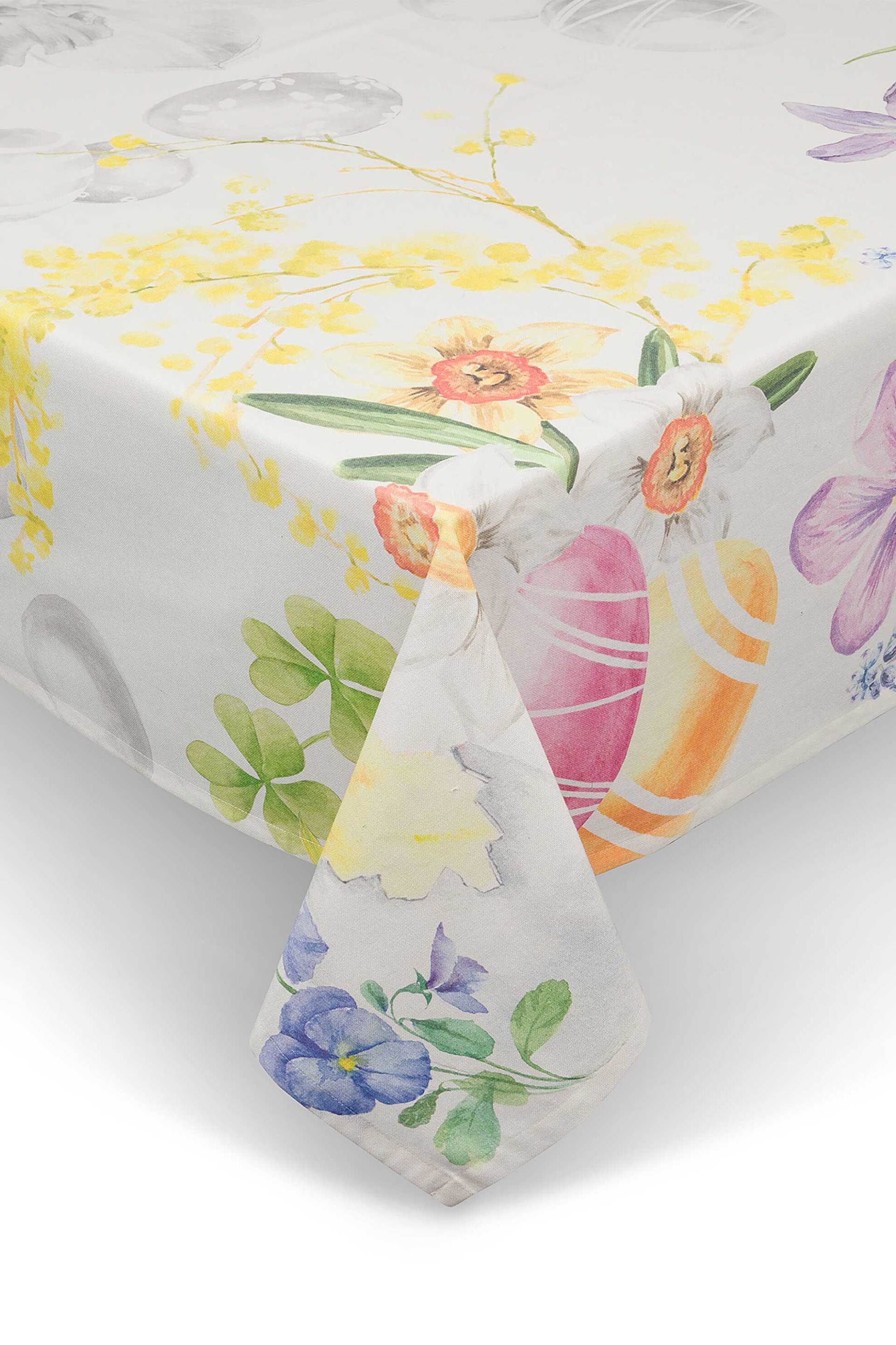 Coincasa πασχαλινό σετ τραπεζομάντηλο με πετσέτες φαγητού με print 220 x 180 cm - 007352827 Λευκό