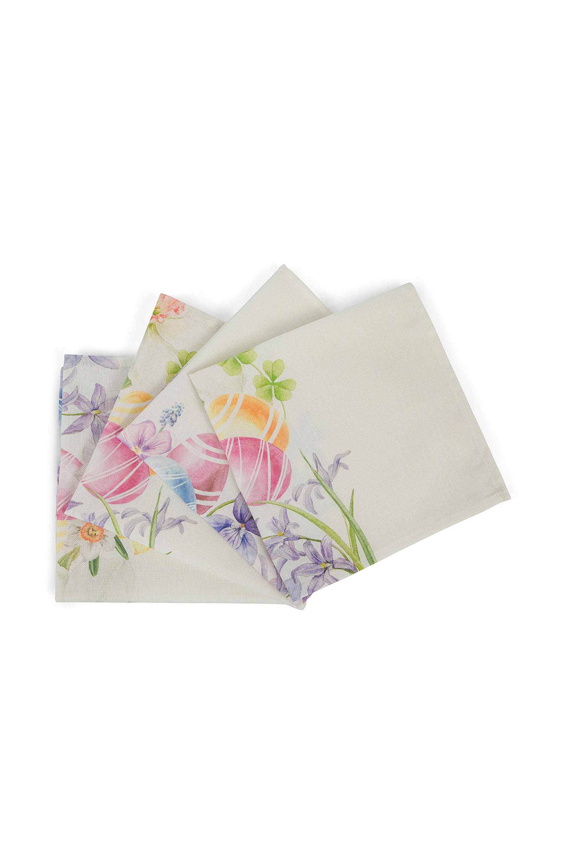 Coincasa πασχαλινό σετ τραπεζομάντηλο με πετσέτες φαγητού με print 220 x 180 cm - 007352827 Λευκό φωτογραφία