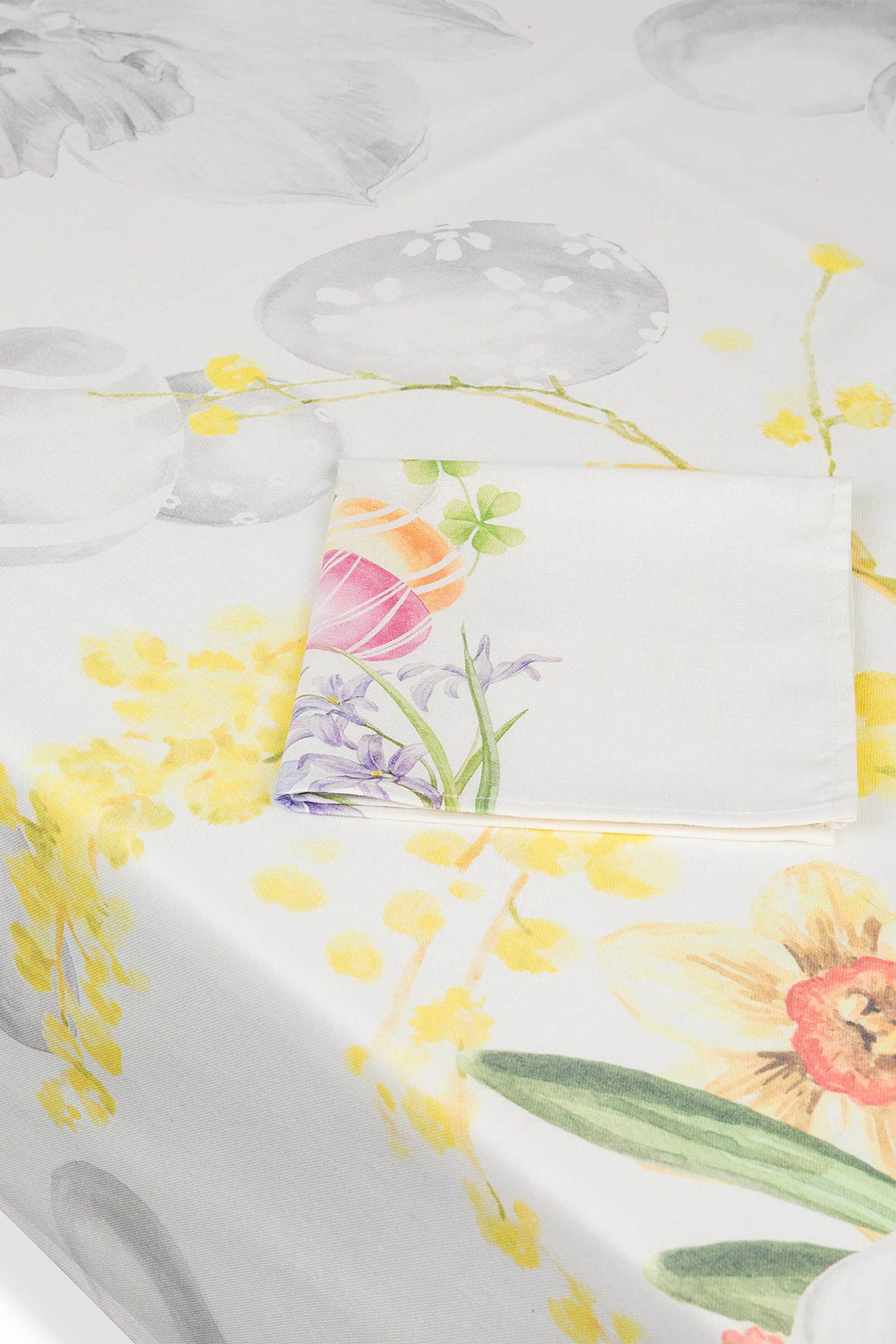 Coincasa πασχαλινό σετ τραπεζομάντηλο με πετσέτες φαγητού με print 220 x 180 cm - 007352827 Λευκό φωτογραφία