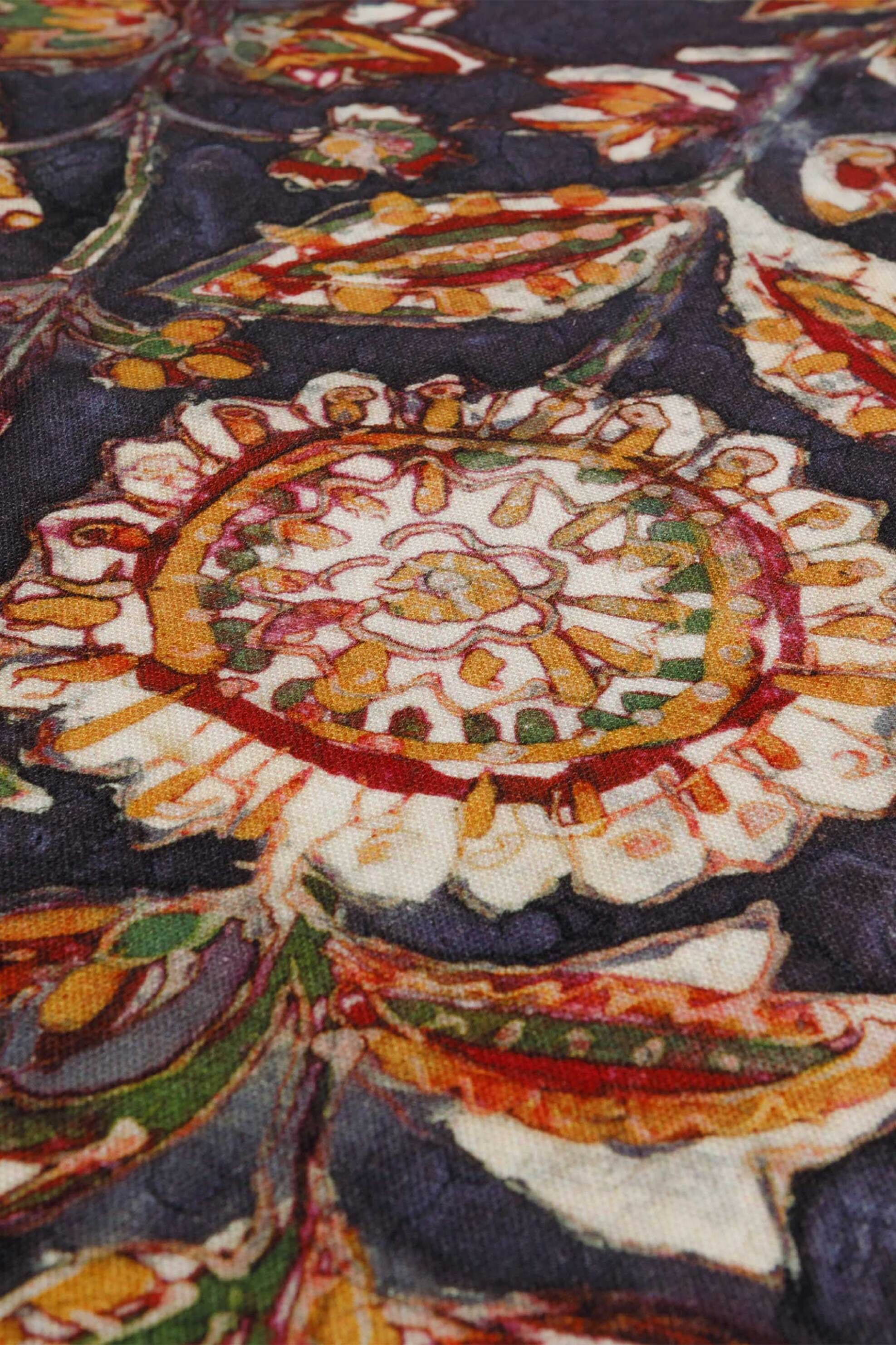 Coincasa βαμβακερό ράνερ με floral print 140 x 40 cm - 007372847 Μπλε Σκούρο φωτογραφία