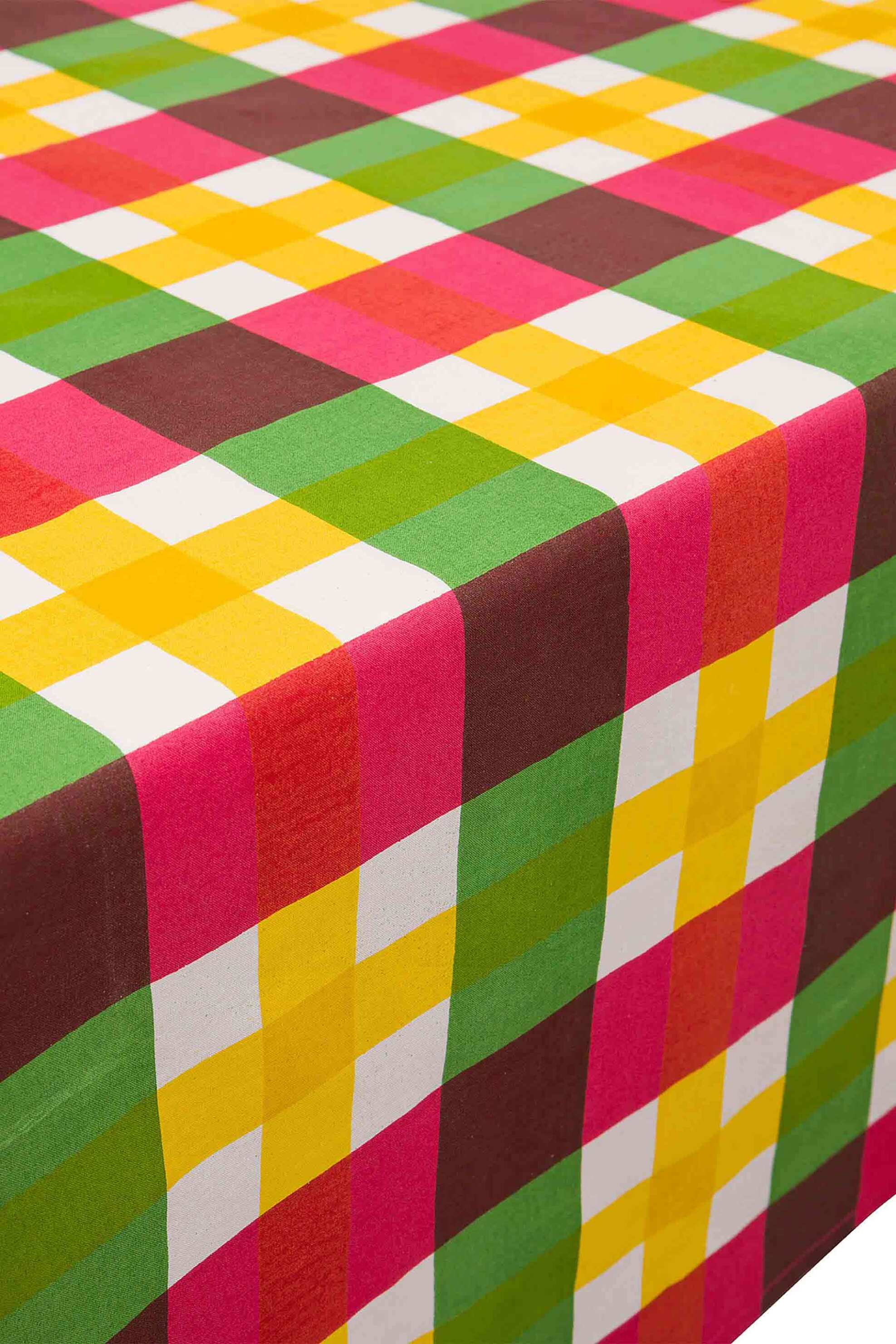 Coincasa τραπεζομάντηλο βαμβακερό με πολύχρωμο checked print 300 x 160 cm - 007407920 Πολύχρωμο φωτογραφία