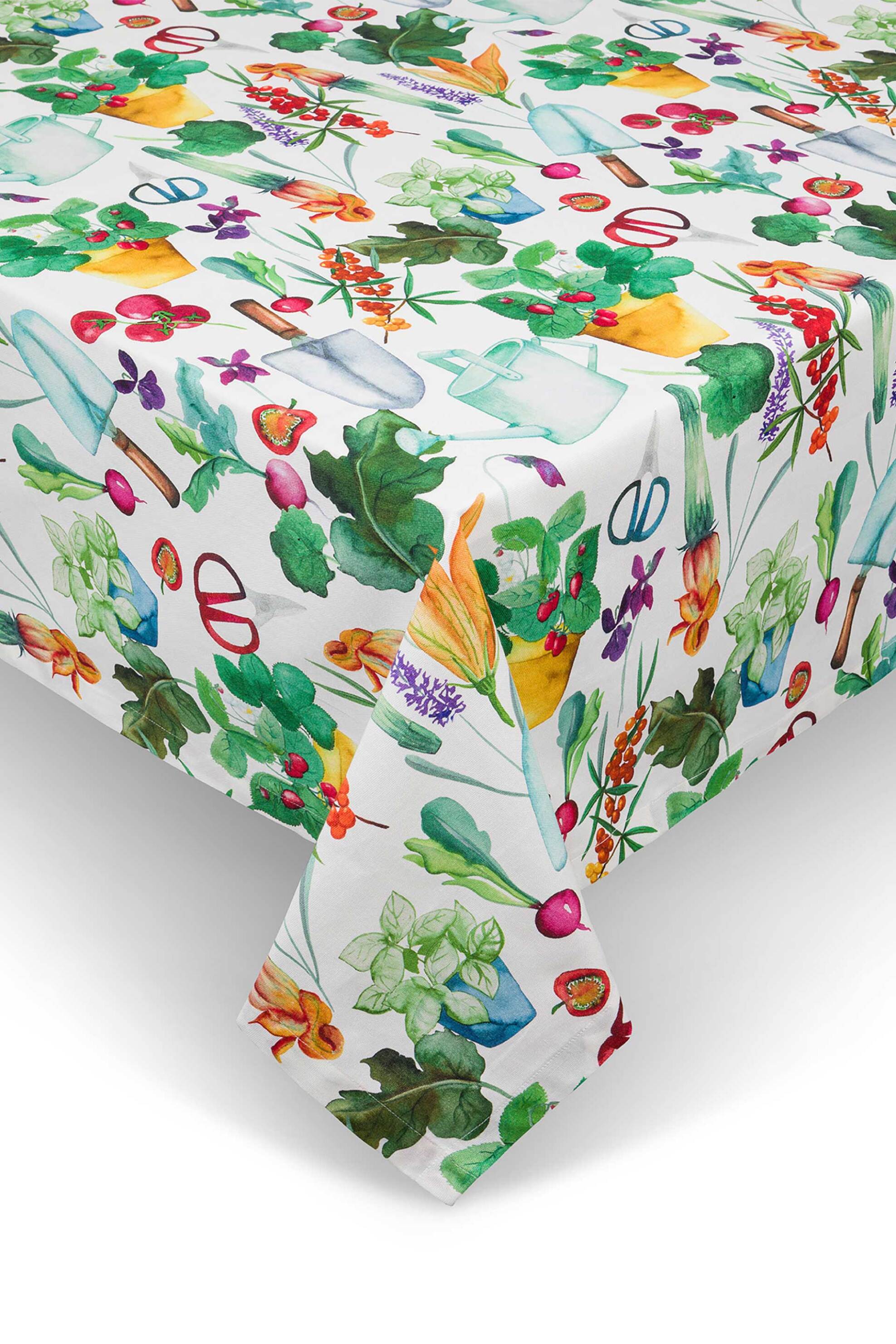 Coincasa τραπεζομάντηλο βαμβακερό με vegetables print 140 x 200 cm - 007409115 Πολύχρωμο