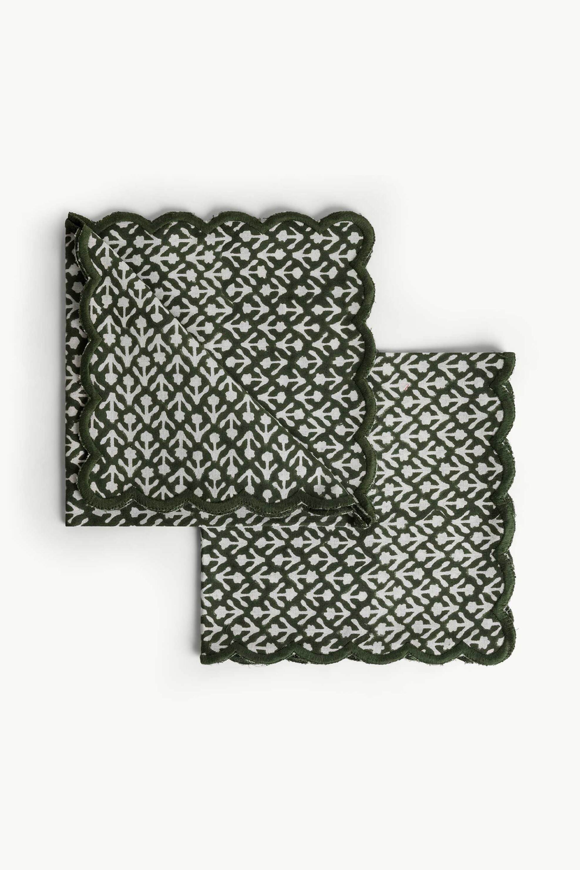 Coincasa σετ βαμβακερές πετσέτες κουζίνας με γεωμετρικό μοτίβο (2 τεμάχια) - 007475220 Πράσινο Σκούρο