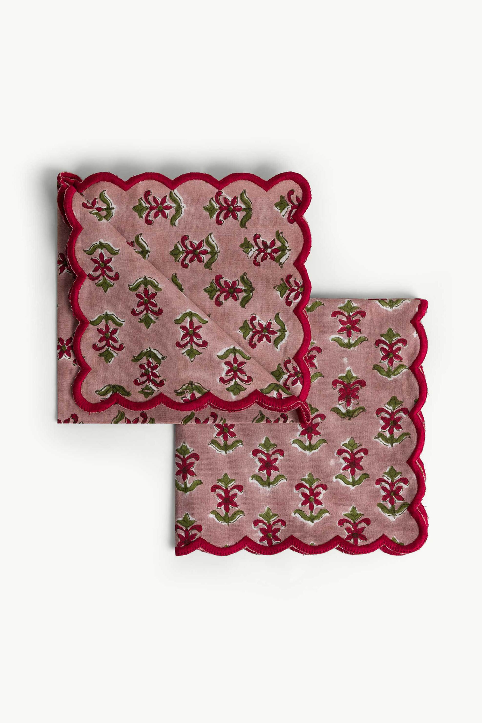 Coincasa σετ βαμβακερές πετσέτες κουζίνας με floral print (2 τεμάχια) - 007475222 Κόκκινο