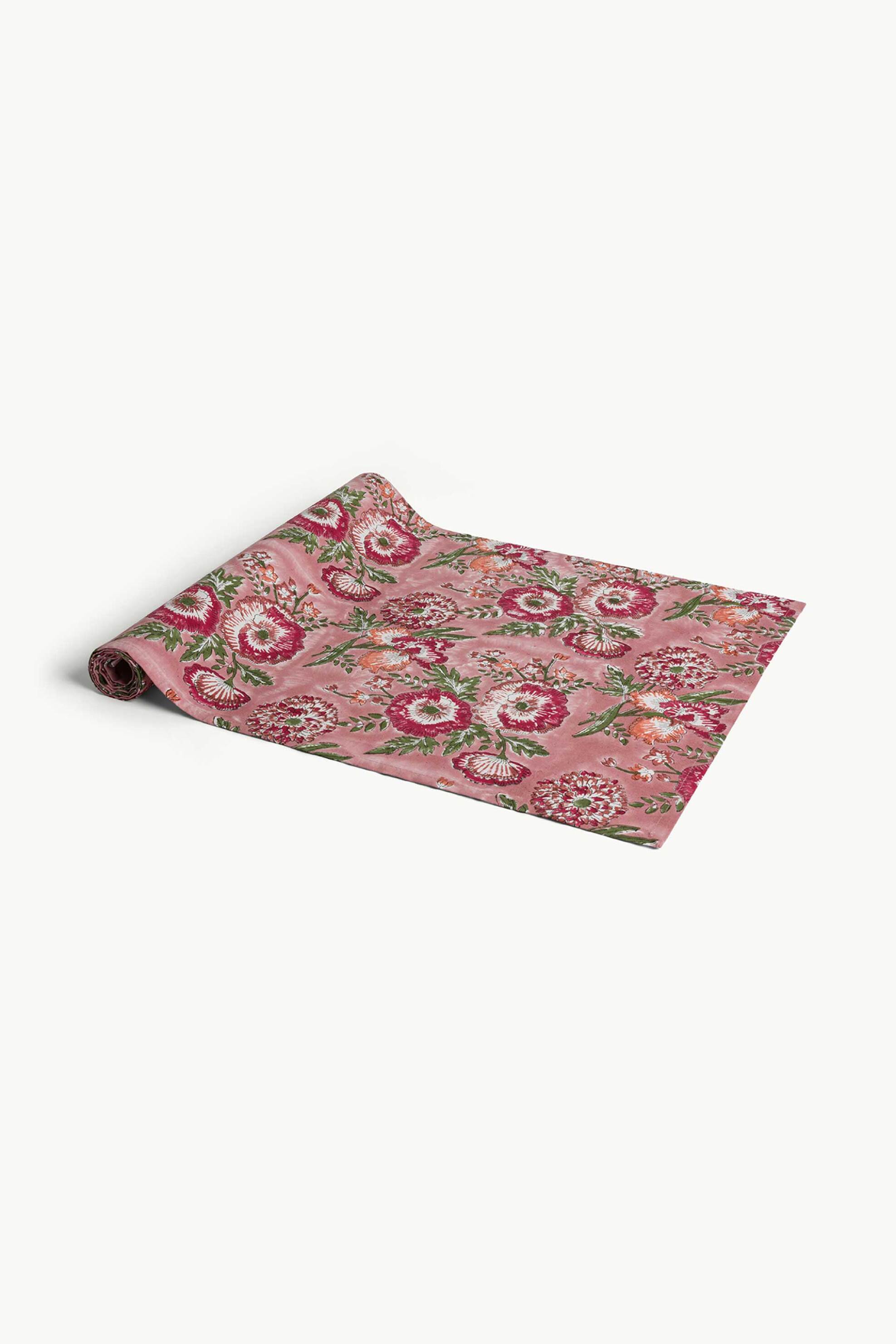 COINCASA Coincasa ράνερ βαμβακερό με floral print 45 x 140 cm - 007475231 Κόκκινο