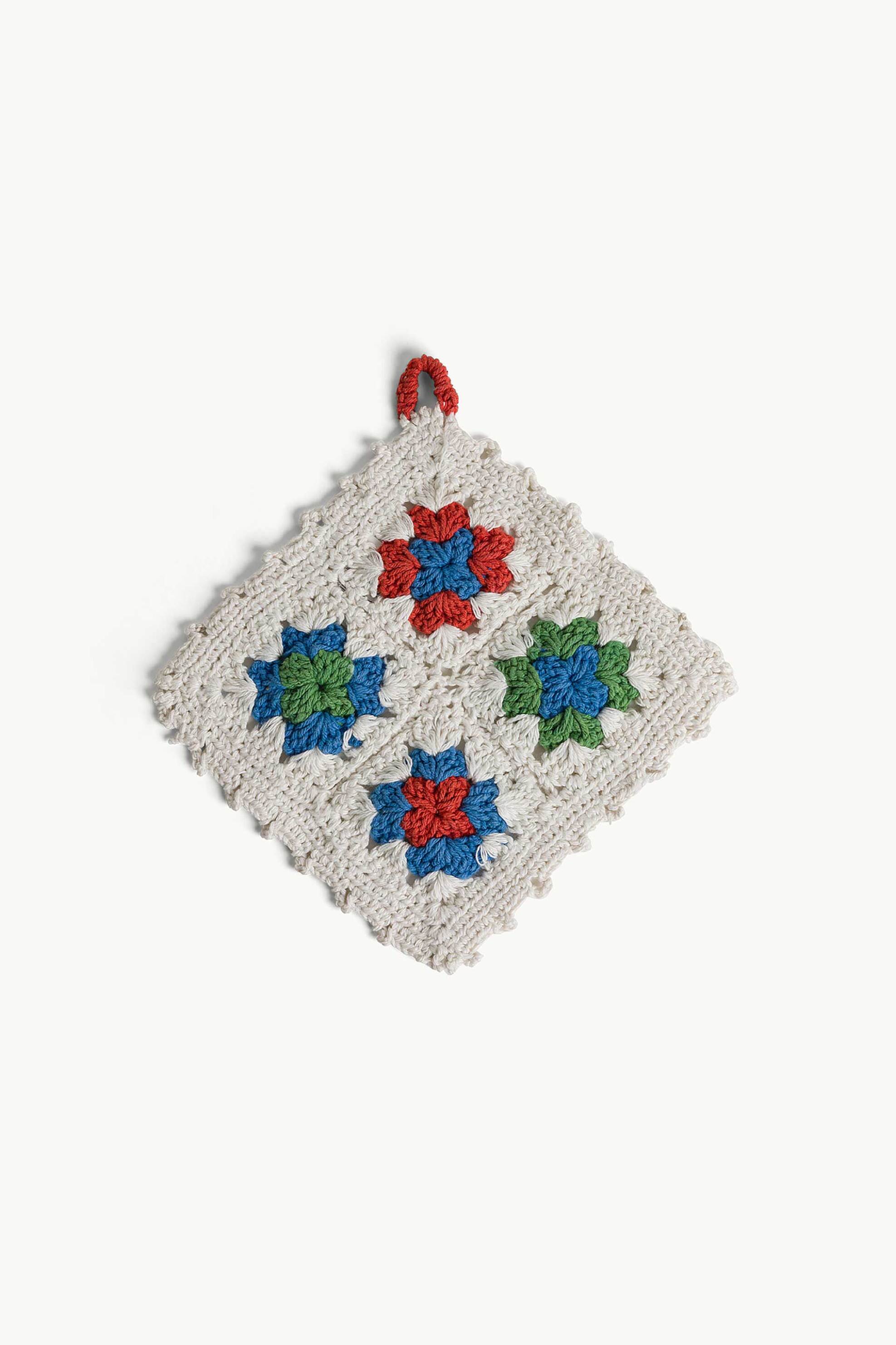 COINCASA Coincasa βαμβακερή πιάστρα κουζίνας με κέντημα 18 x 18 cm - 007490848 Λευκό