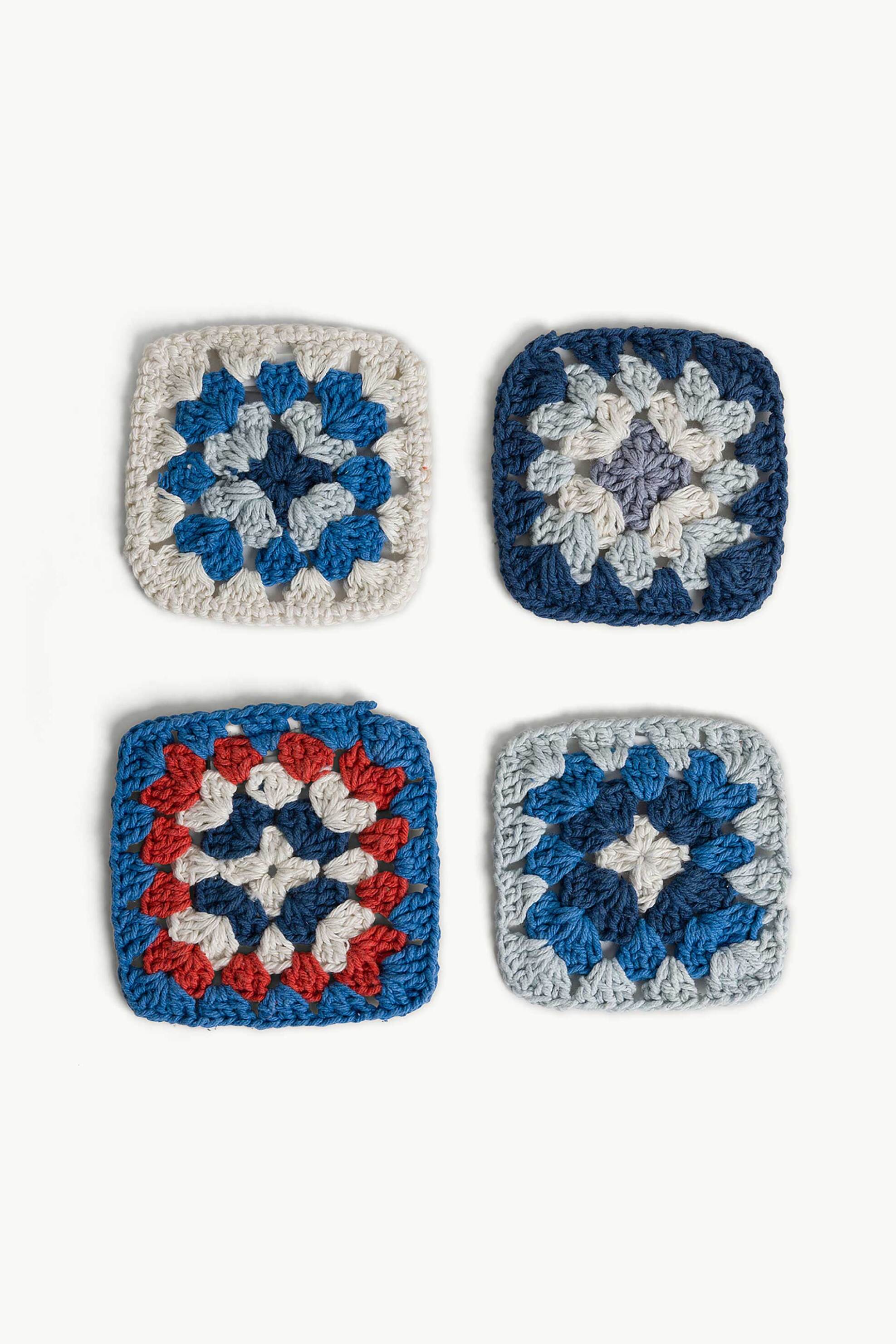 Coincasa σετ σουβέρ κουζίνας με κέντημα (4 τεμάχια) - 007490849 Μπλε