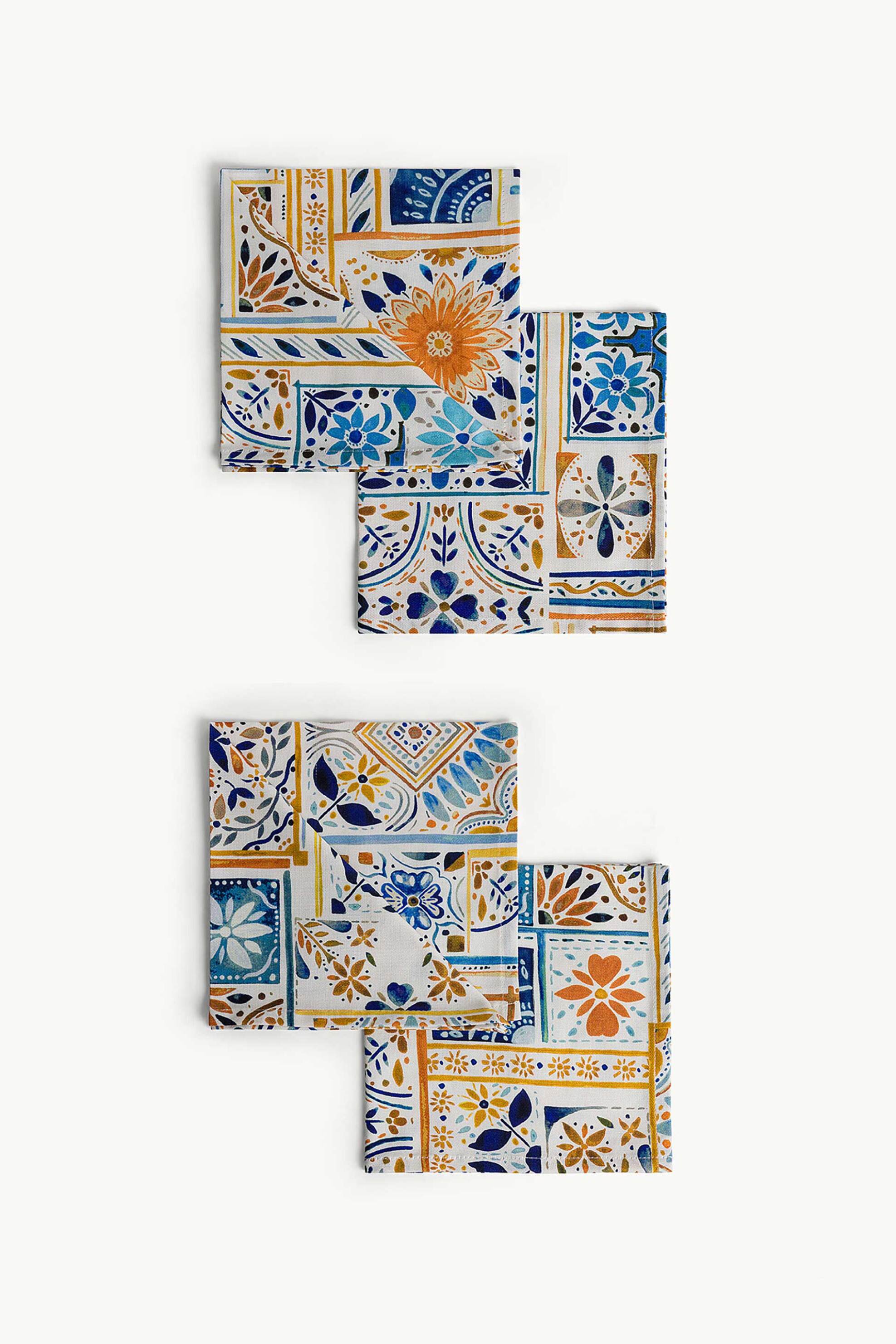 Coincasa σετ βαμβακερές πετσέτες κουζίνας με floral print (4 τεμάχια) - 007479036 Πολύχρωμο