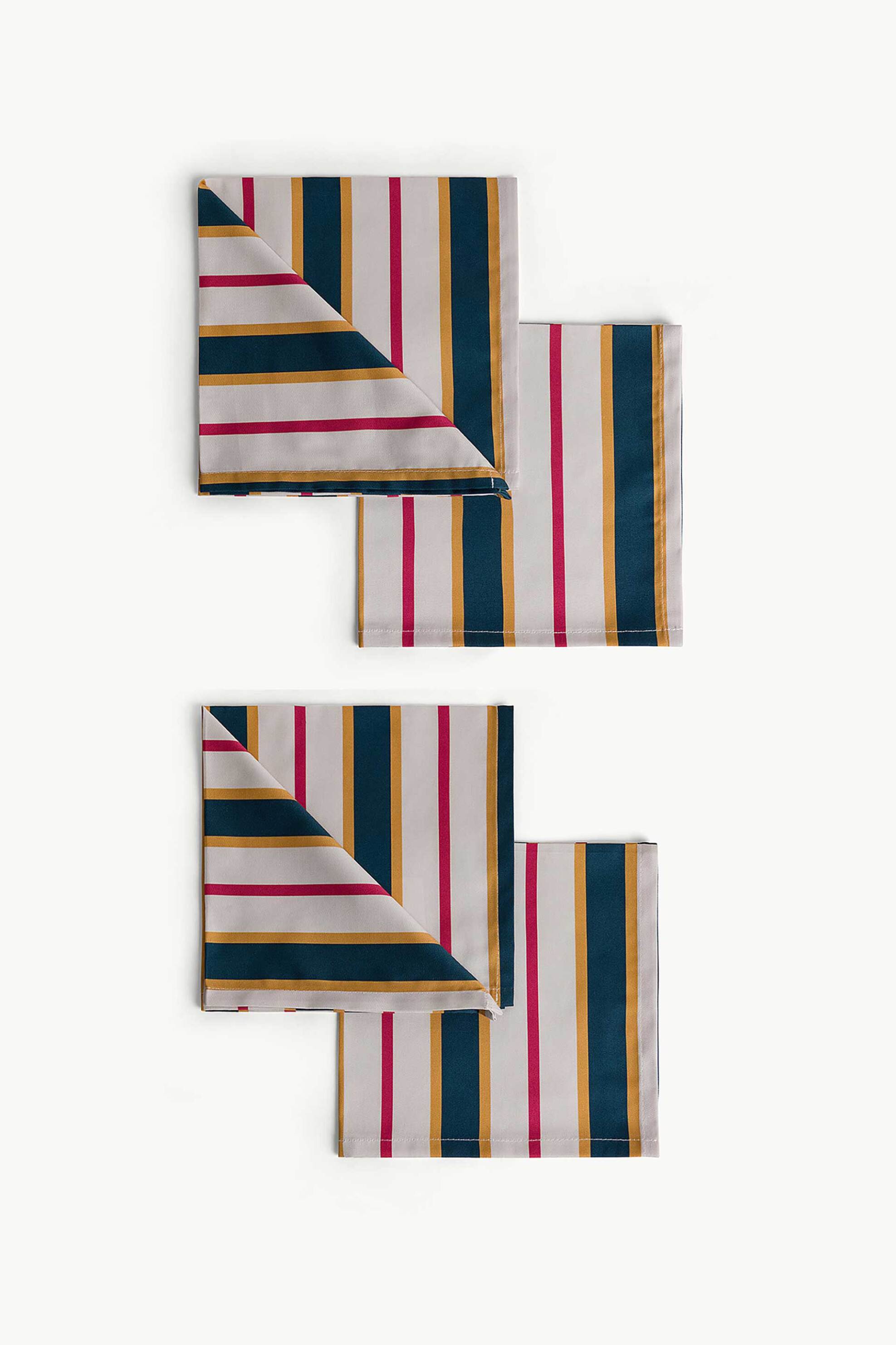 Coincasa σετ βαμβακερές πετσέτες κουζίνας twill με ριγέ σχέδιο (4 τεμάχια) - 007479047 Πολύχρωμο