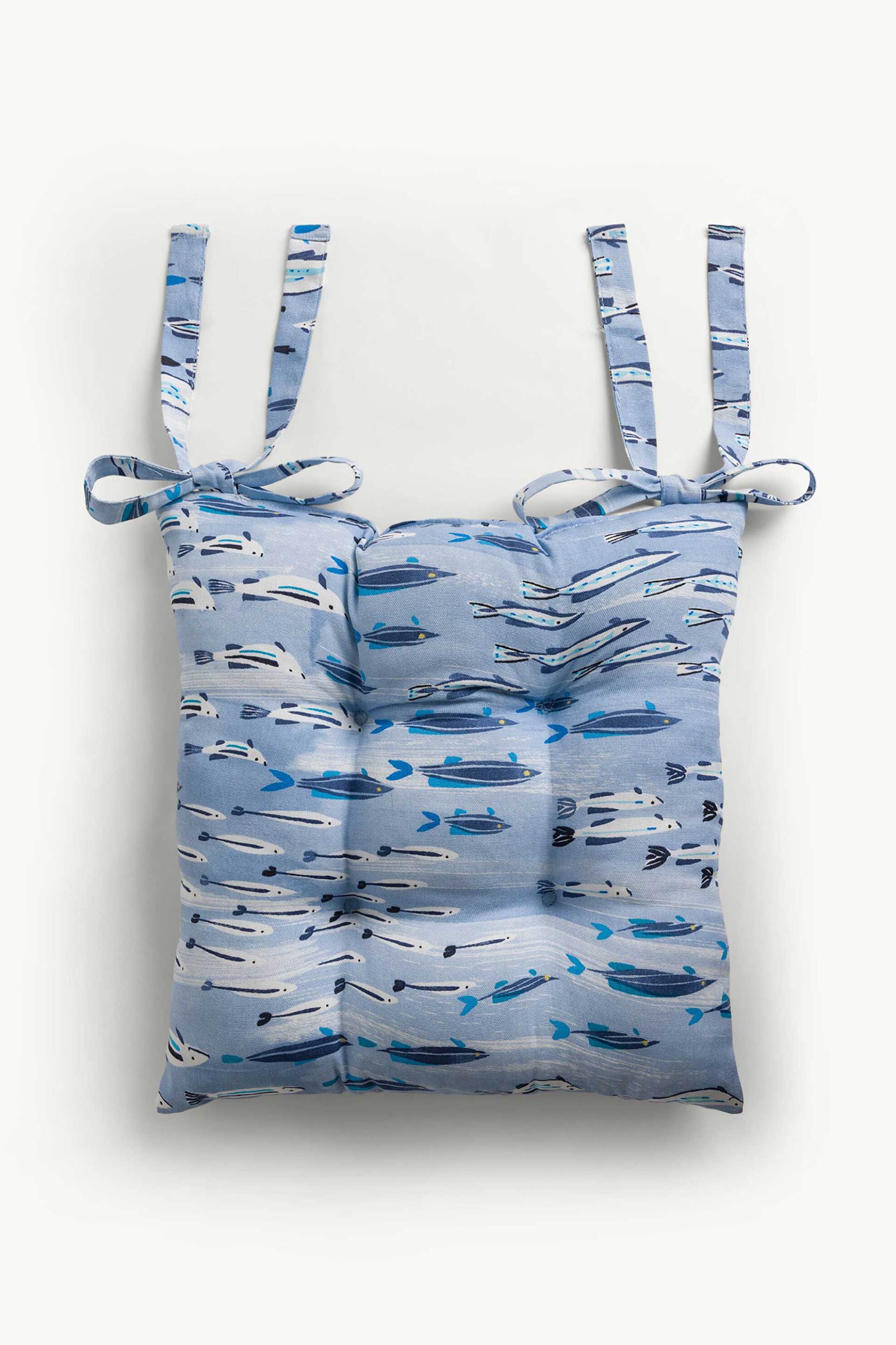 Coincasa διακοσμητικό μαξιλάρι καρέκλας με τύπωμα ψαριού 40 x 40 cm - 007479162 Μπλε