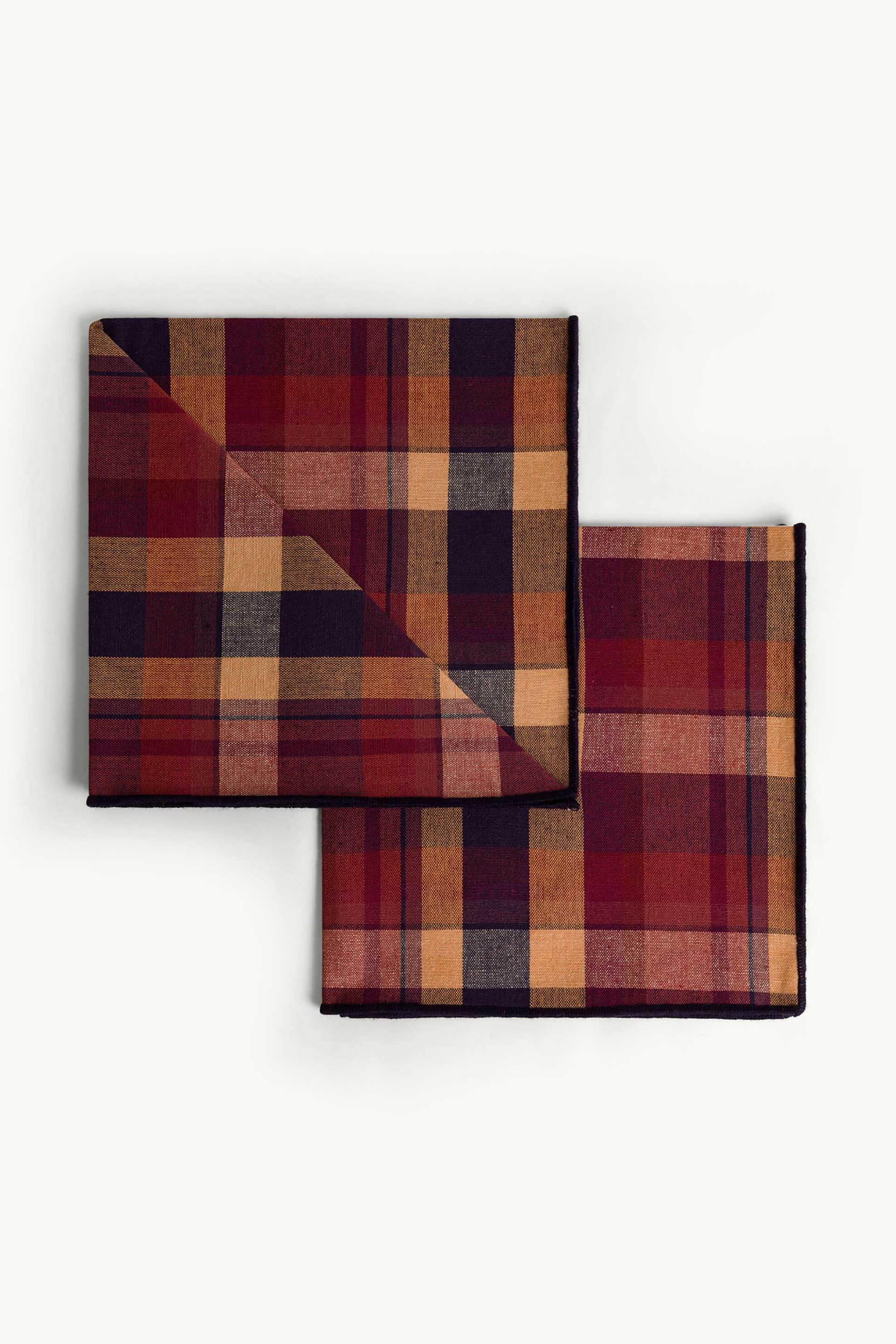 COINCASA Coincasa σετ πετσέτες κουζίνας με καρό σχέδιο 42 x 42 cm (2 τεμάχια) - 007494051 Κόκκινο