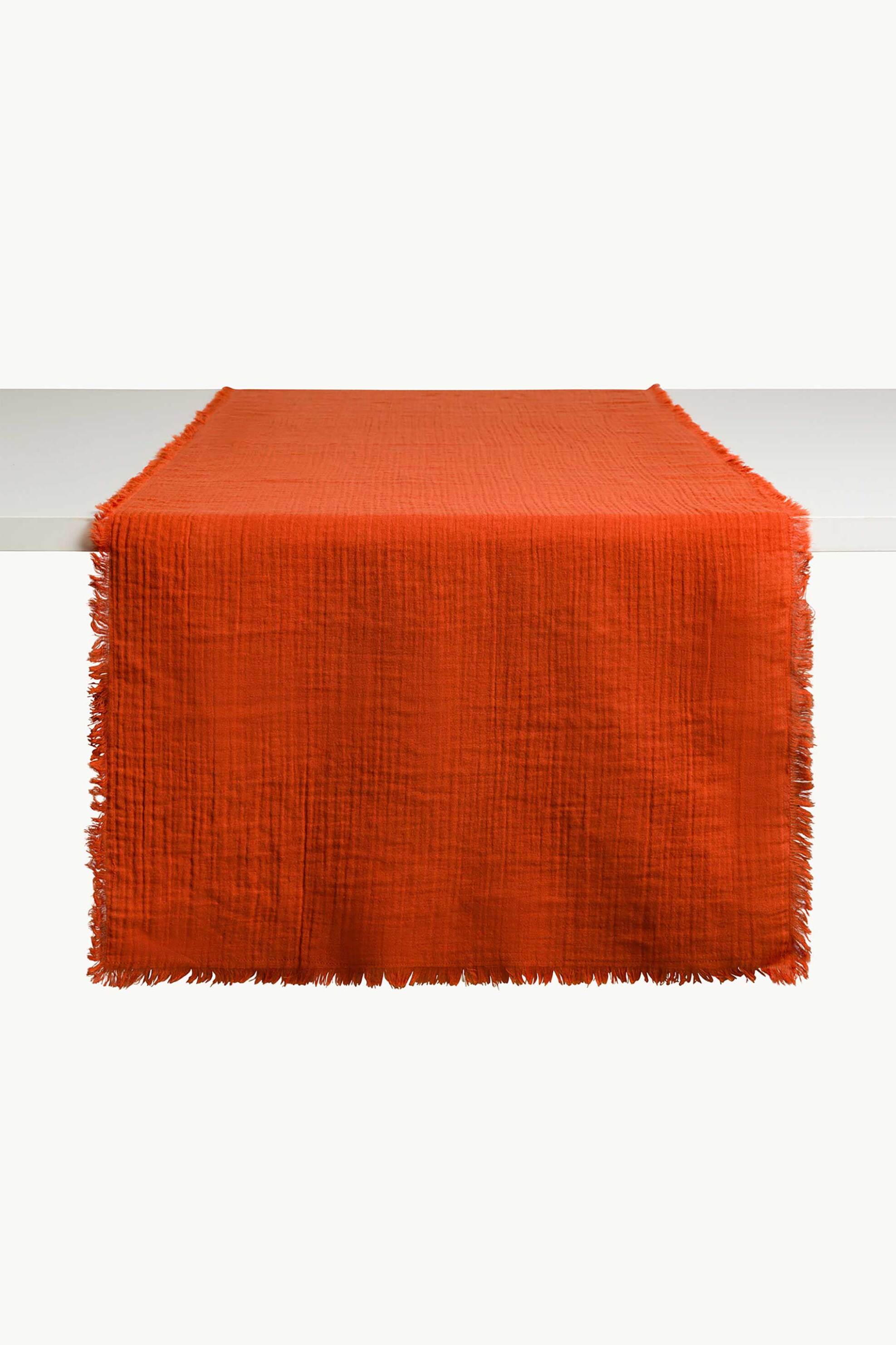 Coincasa ράνερ βαμβακερό με κρόσσια 45 x 200 cm - 007494083 Πορτοκαλί