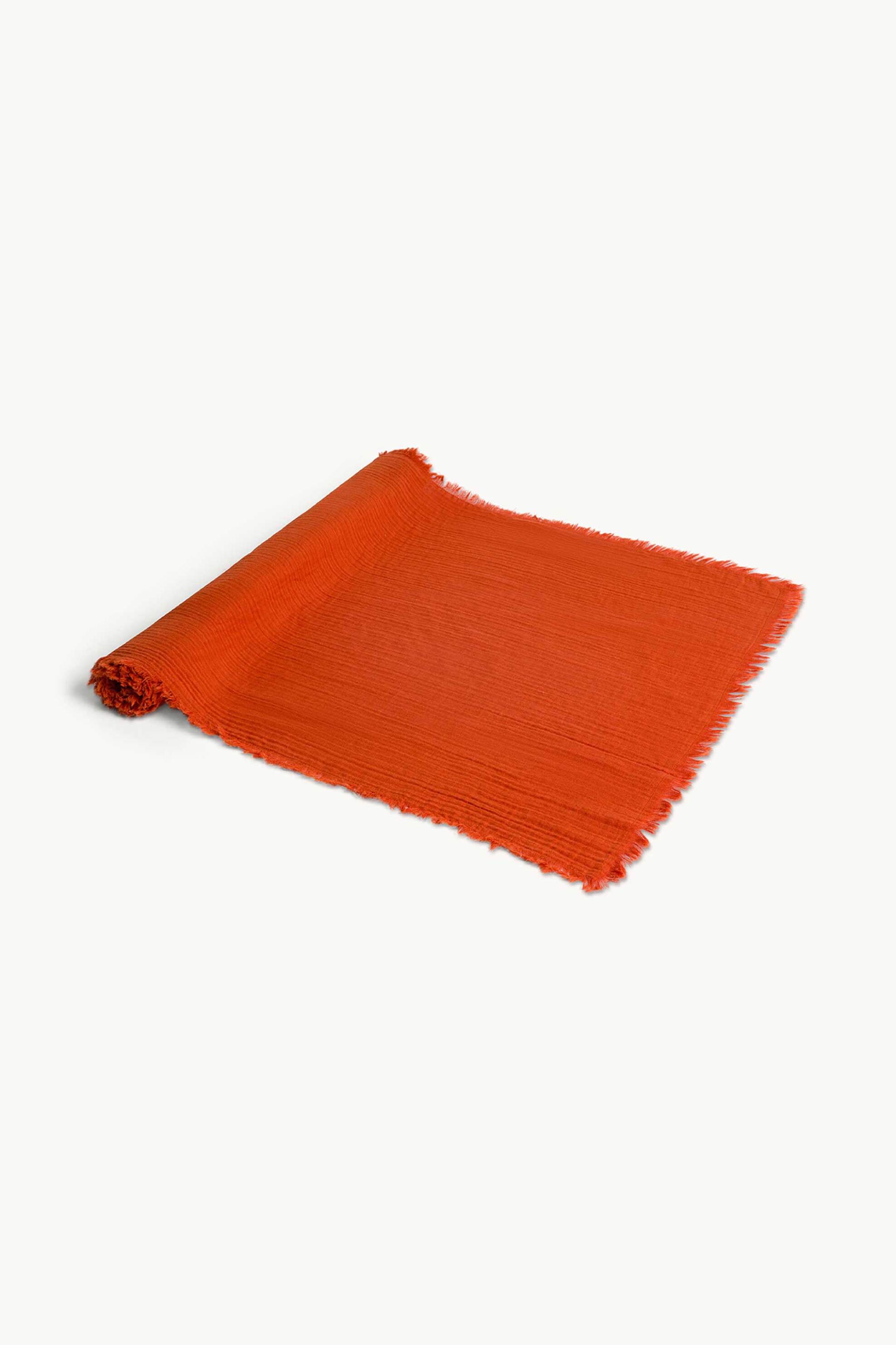 Coincasa ράνερ βαμβακερό με κρόσσια 45 x 200 cm - 007494083 Πορτοκαλί φωτογραφία