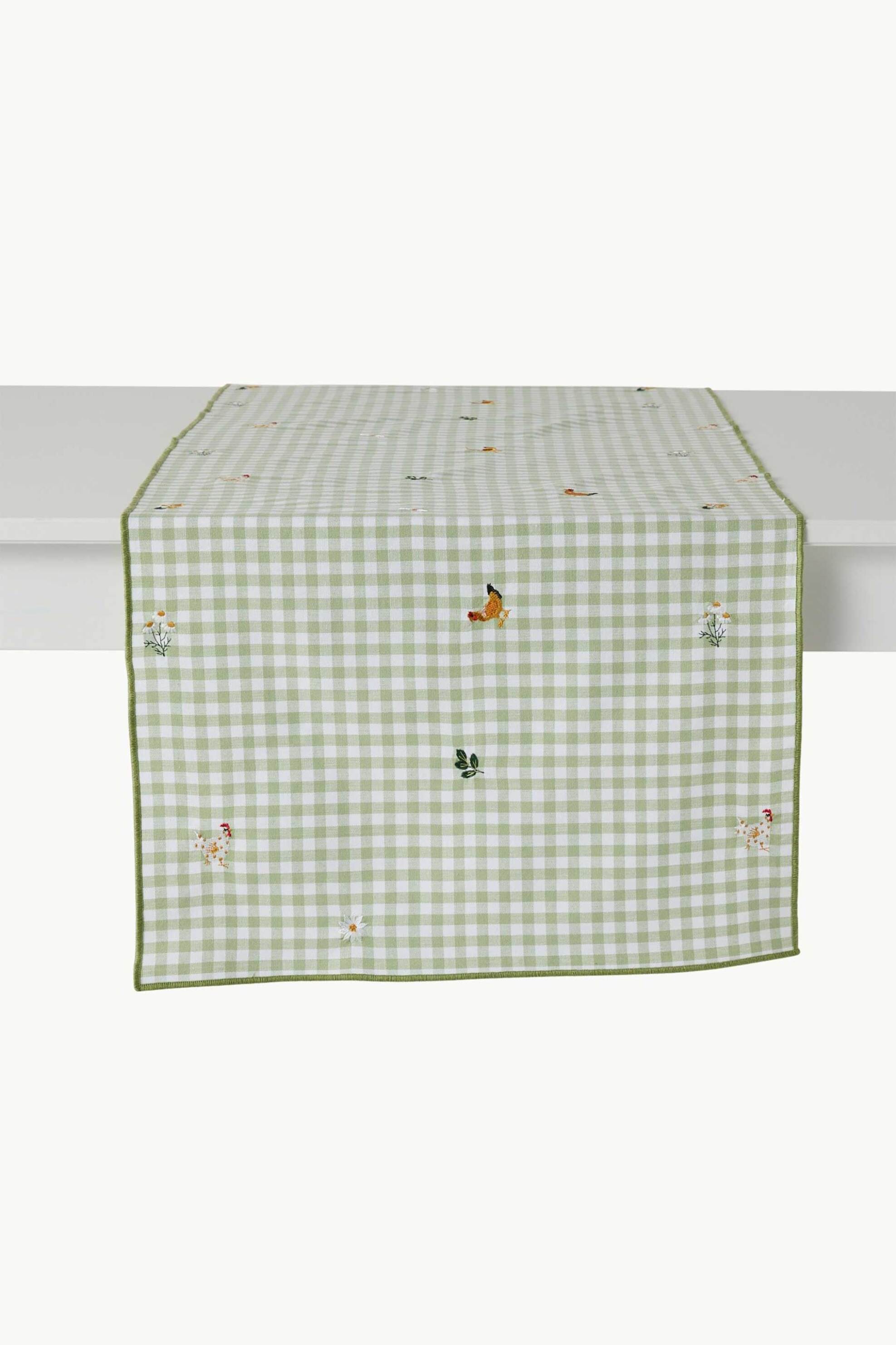 Coincasa ράνερ βαμβακερό με floral print 45 x 140 cm - 006809972 Πράσινο