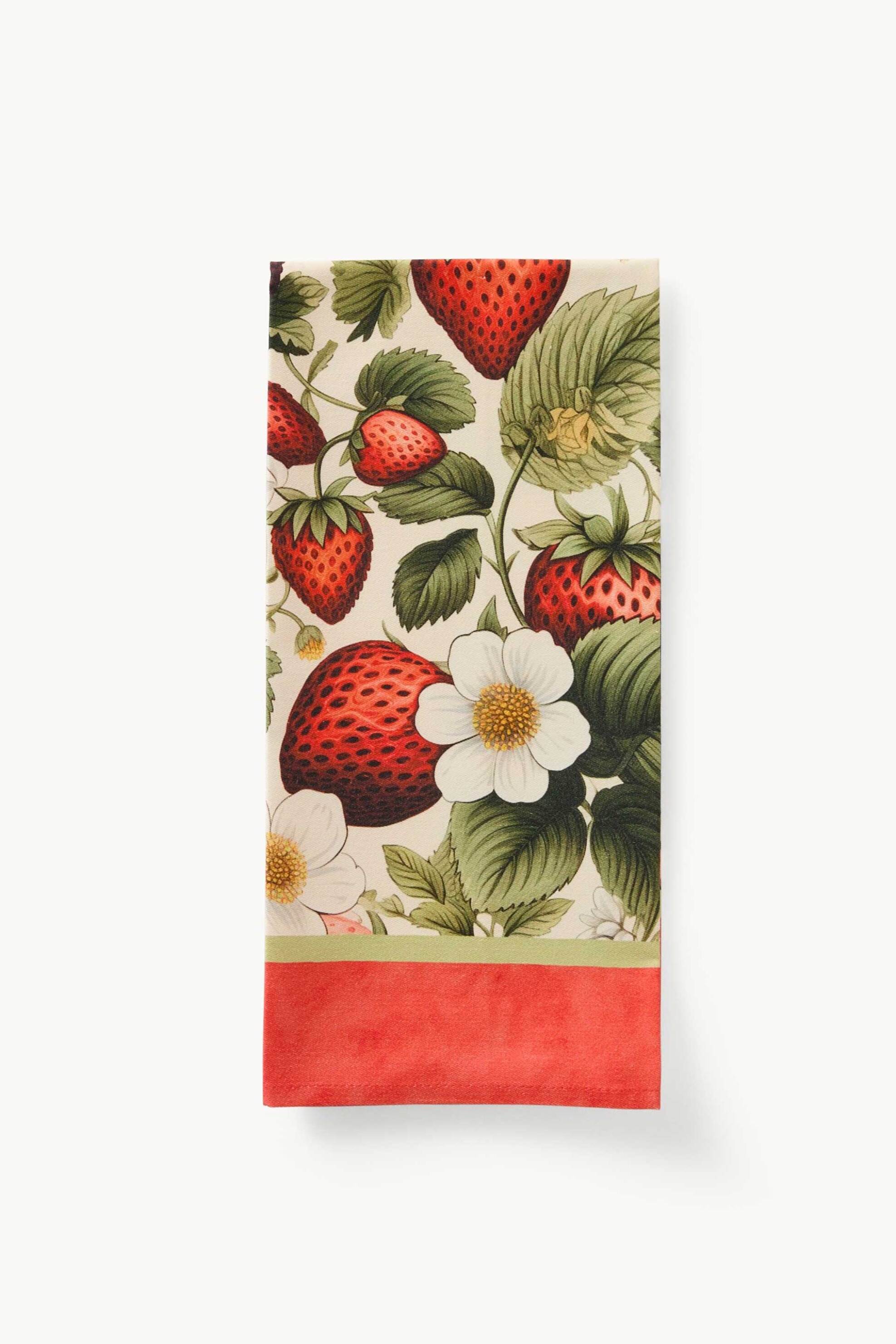 Coincasa πετσέτα κουζίνας με στάμπα φράουλας 72 x 51 cm - 006812533 Κόκκινο